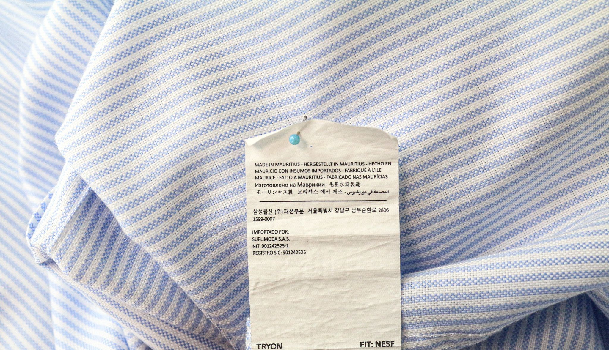 Suitsupply 41/16 Extra Slim Blue Cotton Striped Cutaway 78787 Size 40R - 7 Thumbnail