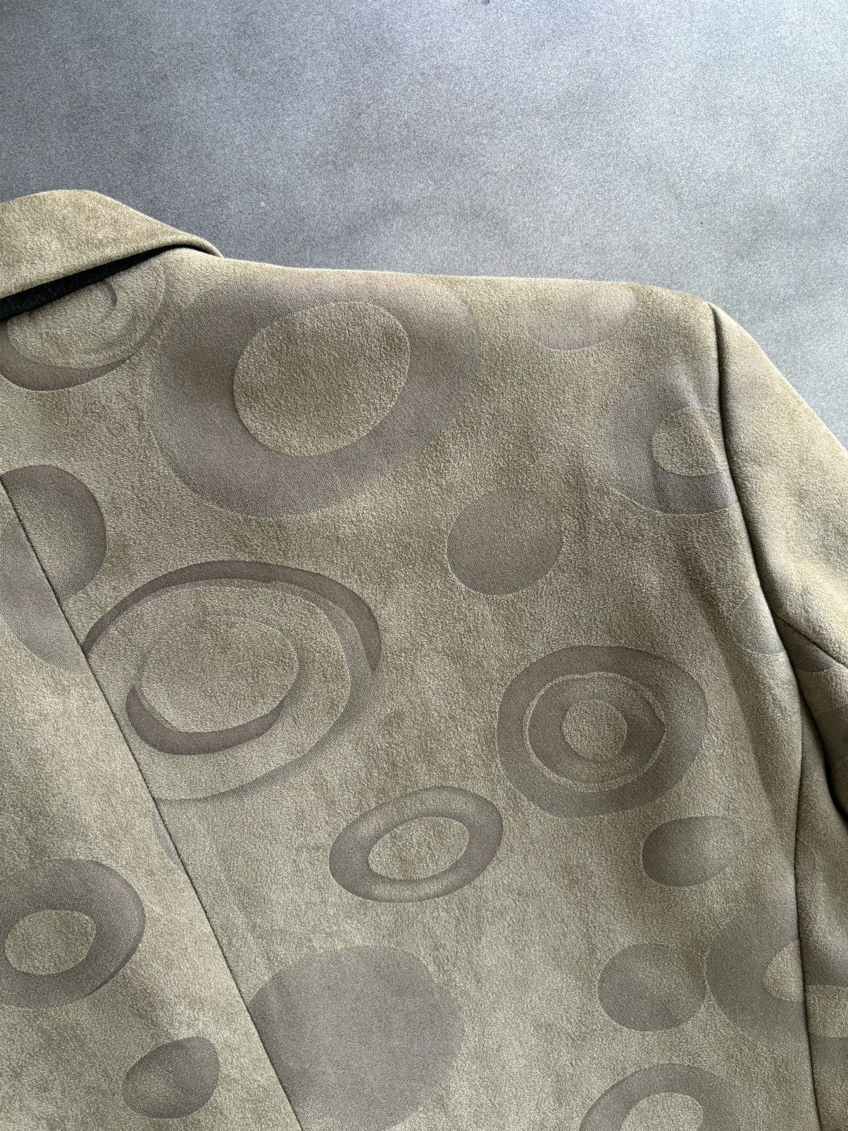 Japanese Brand × Other × Vintage The Riddler Ass Coat Micro Suede 90s Vintage Blazer Pattern Size 36S - 5 Thumbnail
