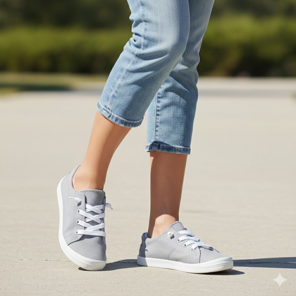Other Forever Link Size 6 Canvas Slip On Sneakers Grey Gray Memory Size US 6 / IT 36 - 2 Thumbnail