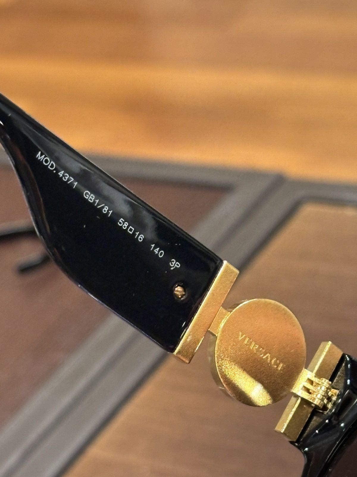 Versace Versace Black Gold Sunglasses Size ONE SIZE - 7 Thumbnail