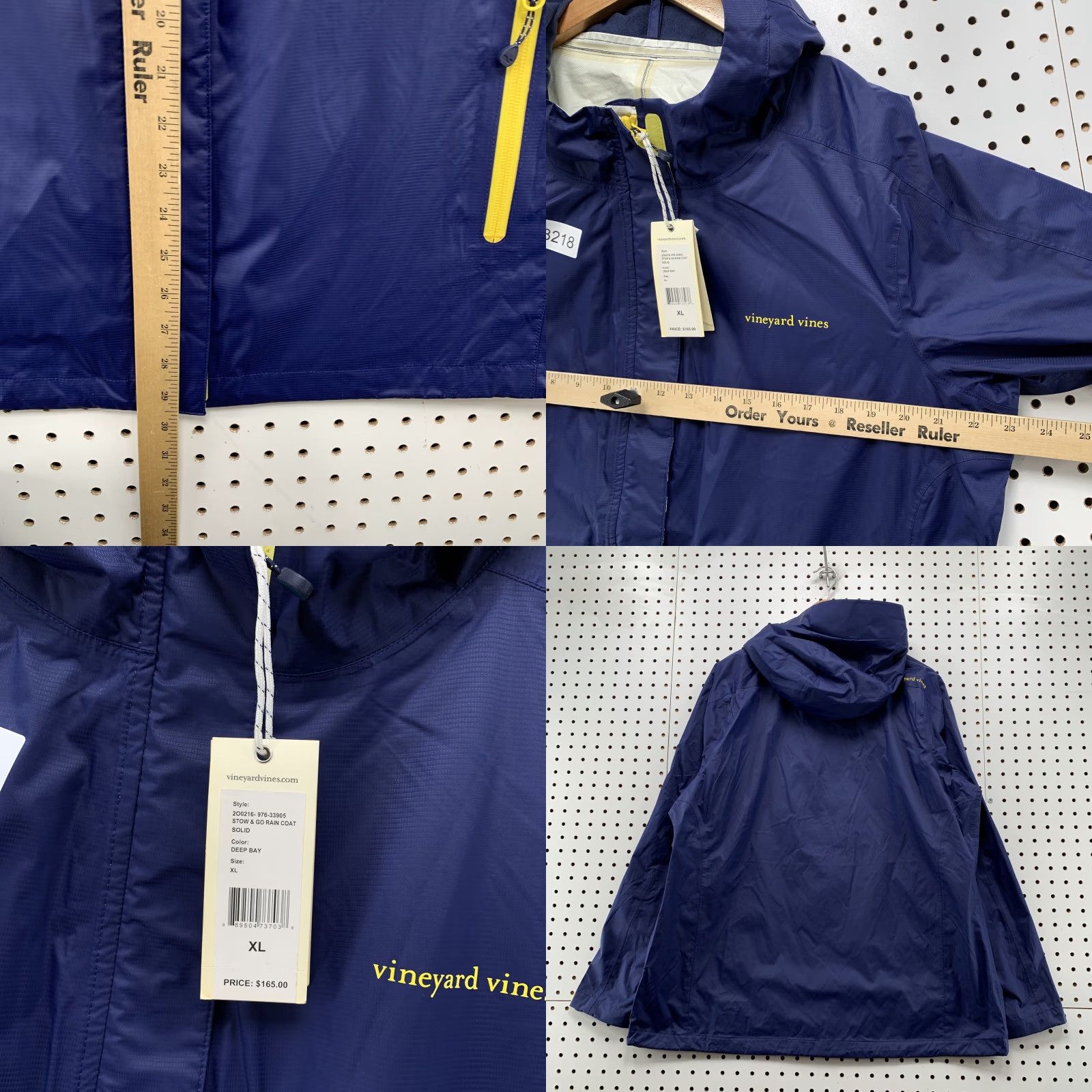 Vineyard Vines NEW Vineyard Vines Rain Coat Womens XL Blue Yellow Water Proof NWT 65 Size XL / US 12-14 / IT 48-50 - 8 Thumbnail