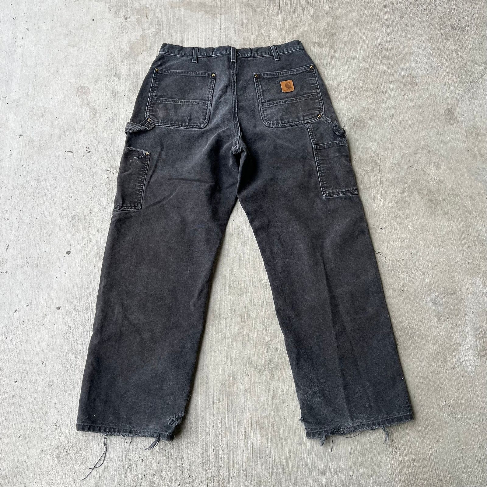 Carhartt × Vintage Carhartt faded black double knee work wear carpenter pants Size US 31 - 4 Thumbnail