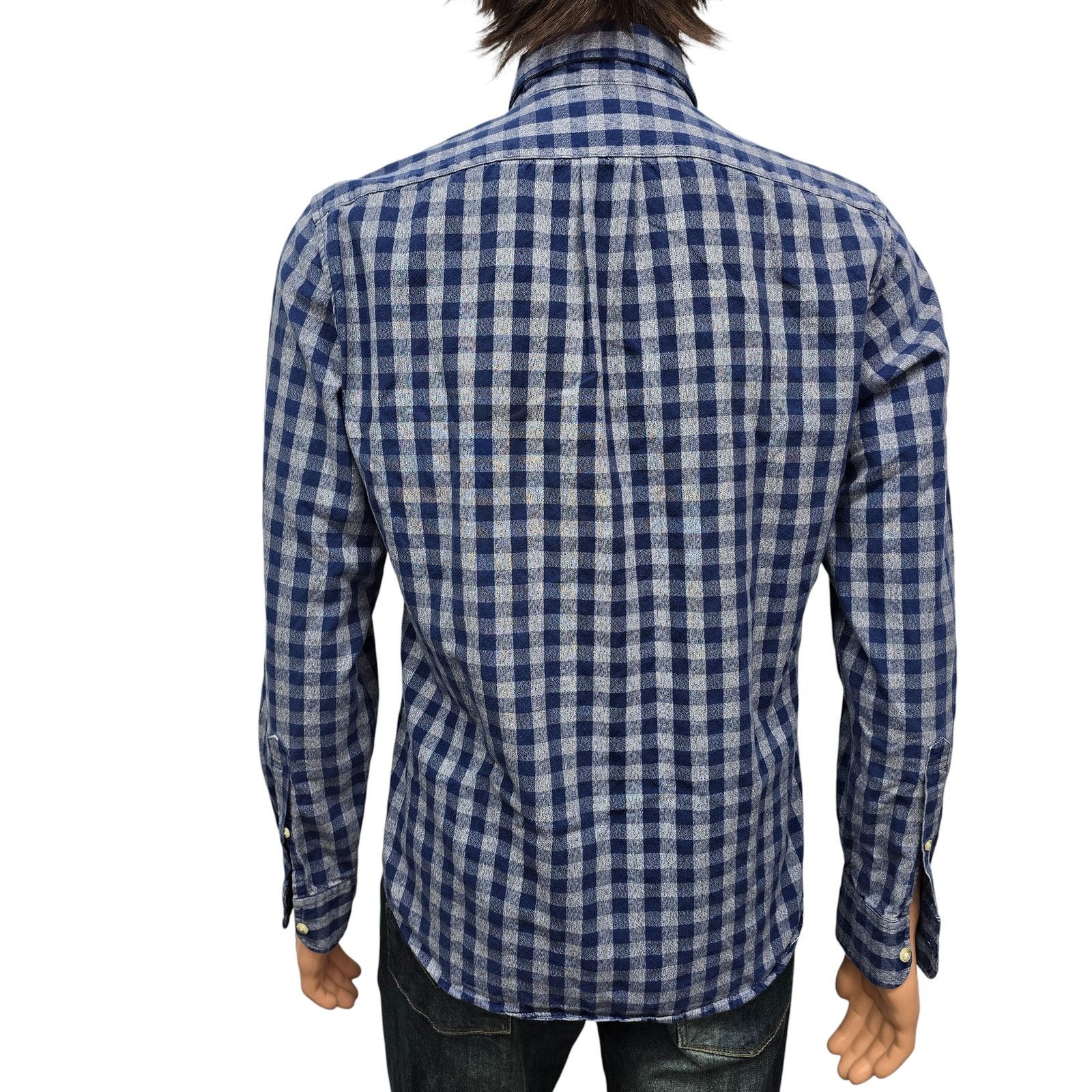 J.Crew J.Crew Jaspe Cotton Shirt Men M Blue Gray Gingham Slim L/S Size US M / EU 48-50 / 2 - 10 Thumbnail
