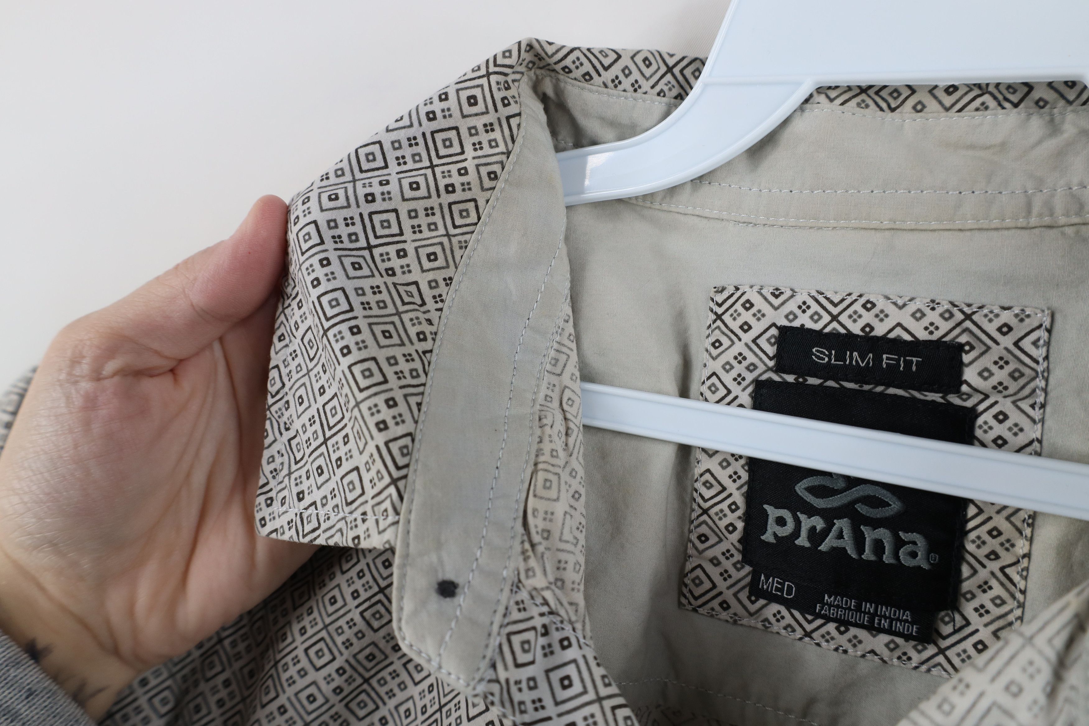 Prana prAna Geometric Diamond Short Sleeve Collared Button Shirt Size US M / EU 48-50 / 2 - 8 Thumbnail