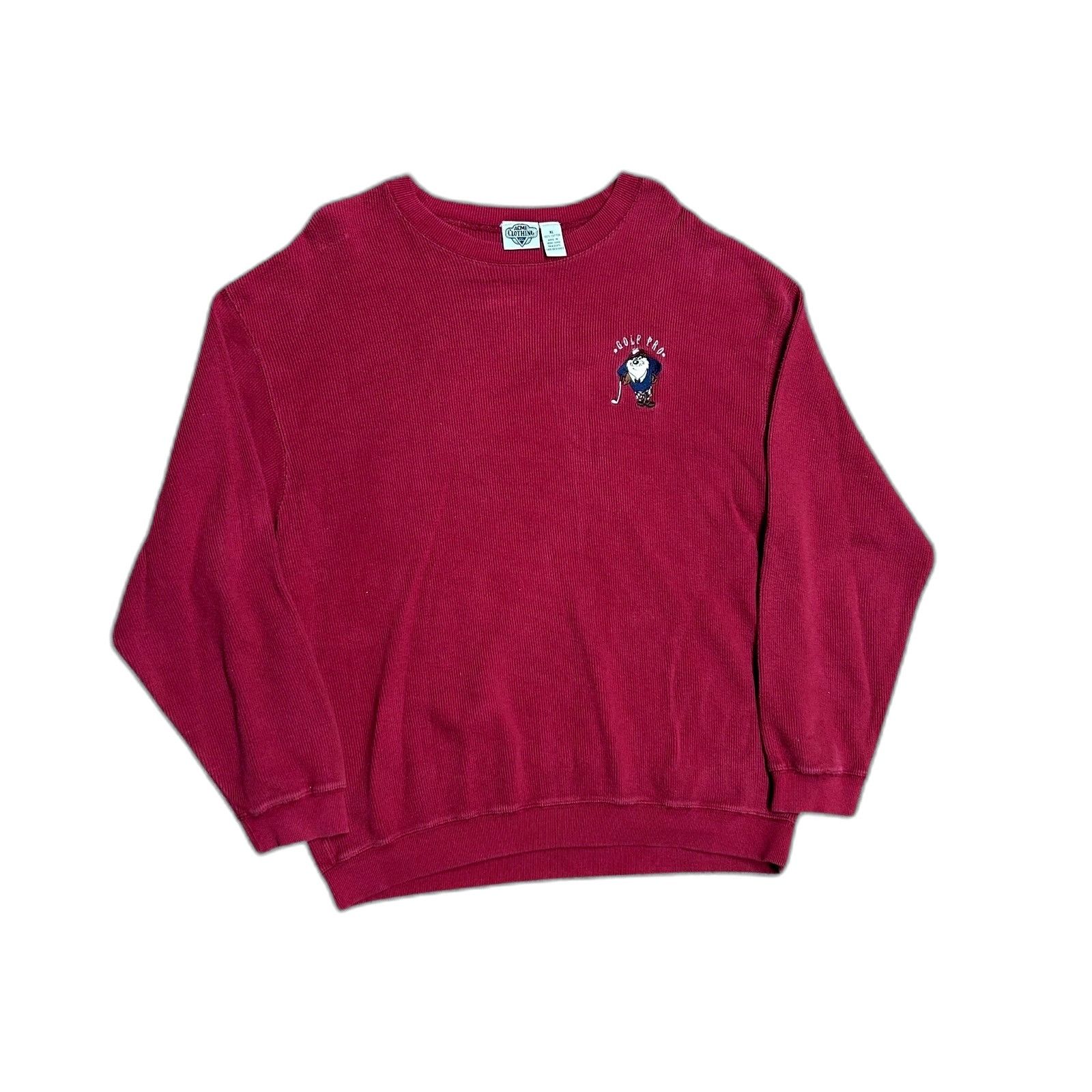 Vintage Vintage Looney Tunes Warner Breos Golf Sweater Red Xl Taz Ac Size US XL / EU 56 / 4 - 1 Thumbnail