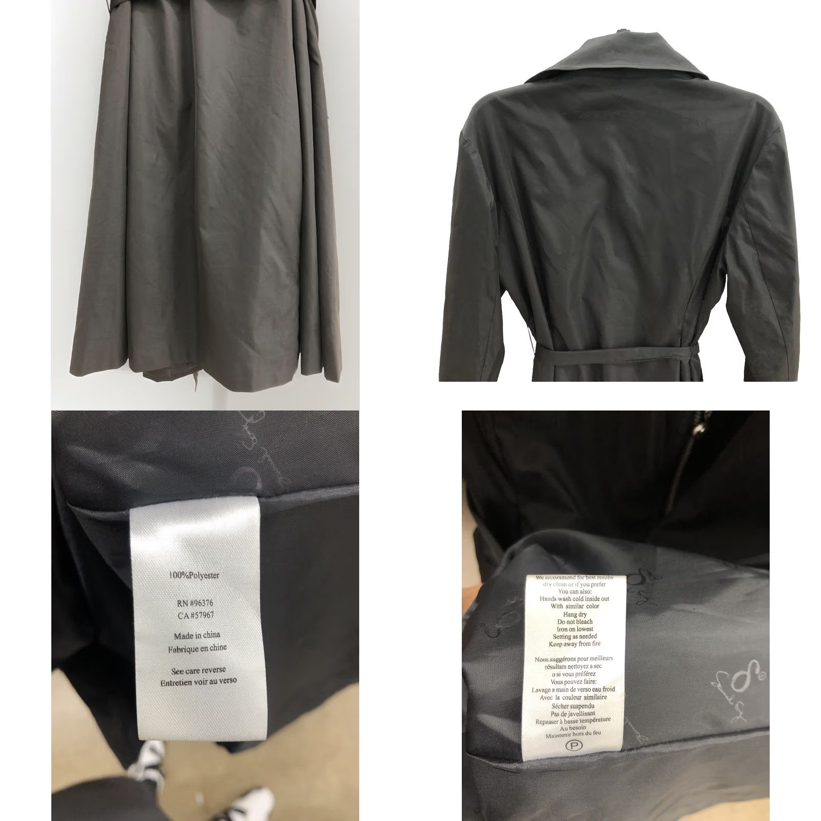 Vintage Samuel Dong Womens Large Coat Belted Fit & Flare Jacket Black & Silver Hardware Size L / US 10 / IT 46 - 9 Thumbnail