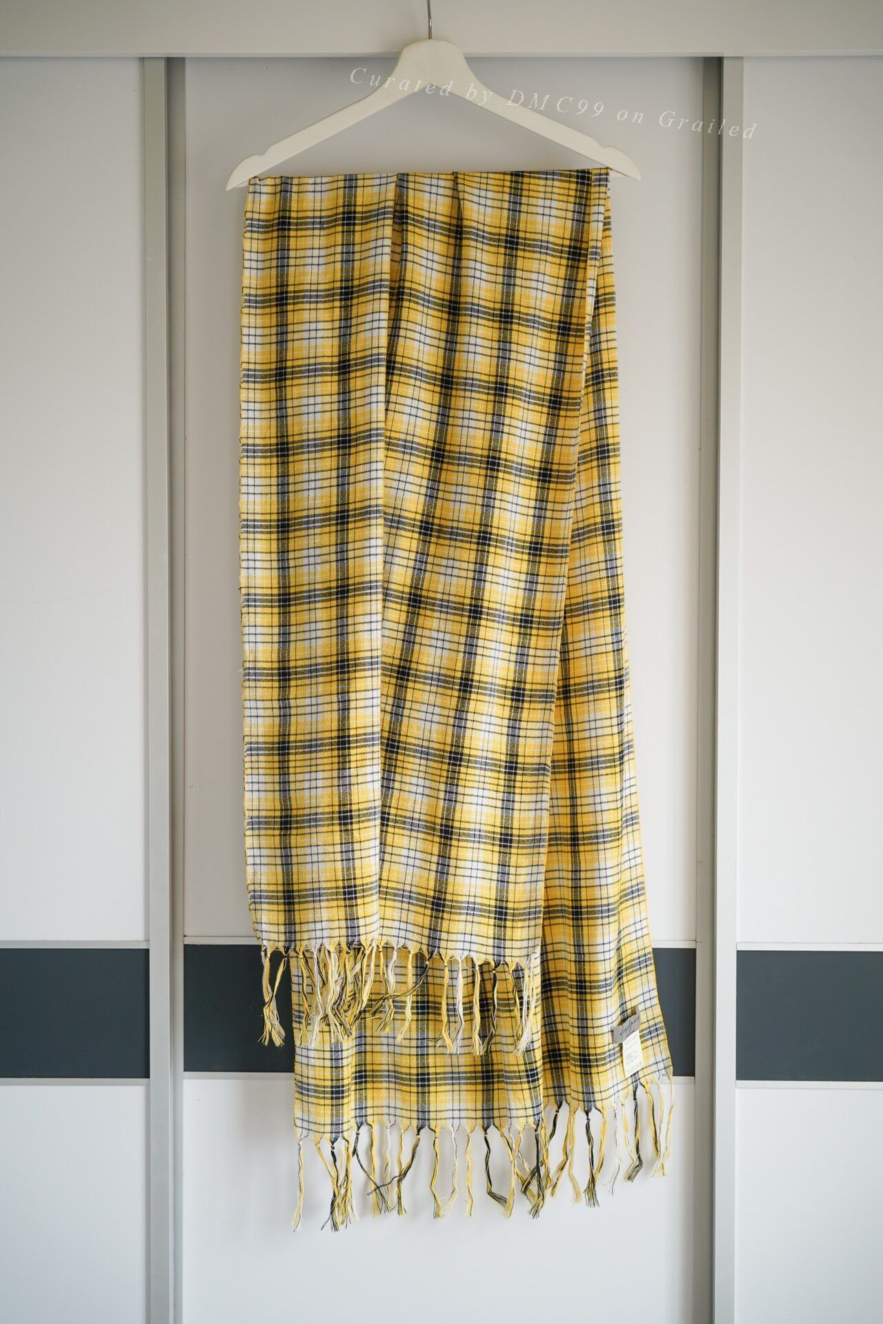 Yohji Yamamoto Yohji Yamamoto 2013SS Yellow Plaid Fringed Scarf Size ONE SIZE - 1 Thumbnail