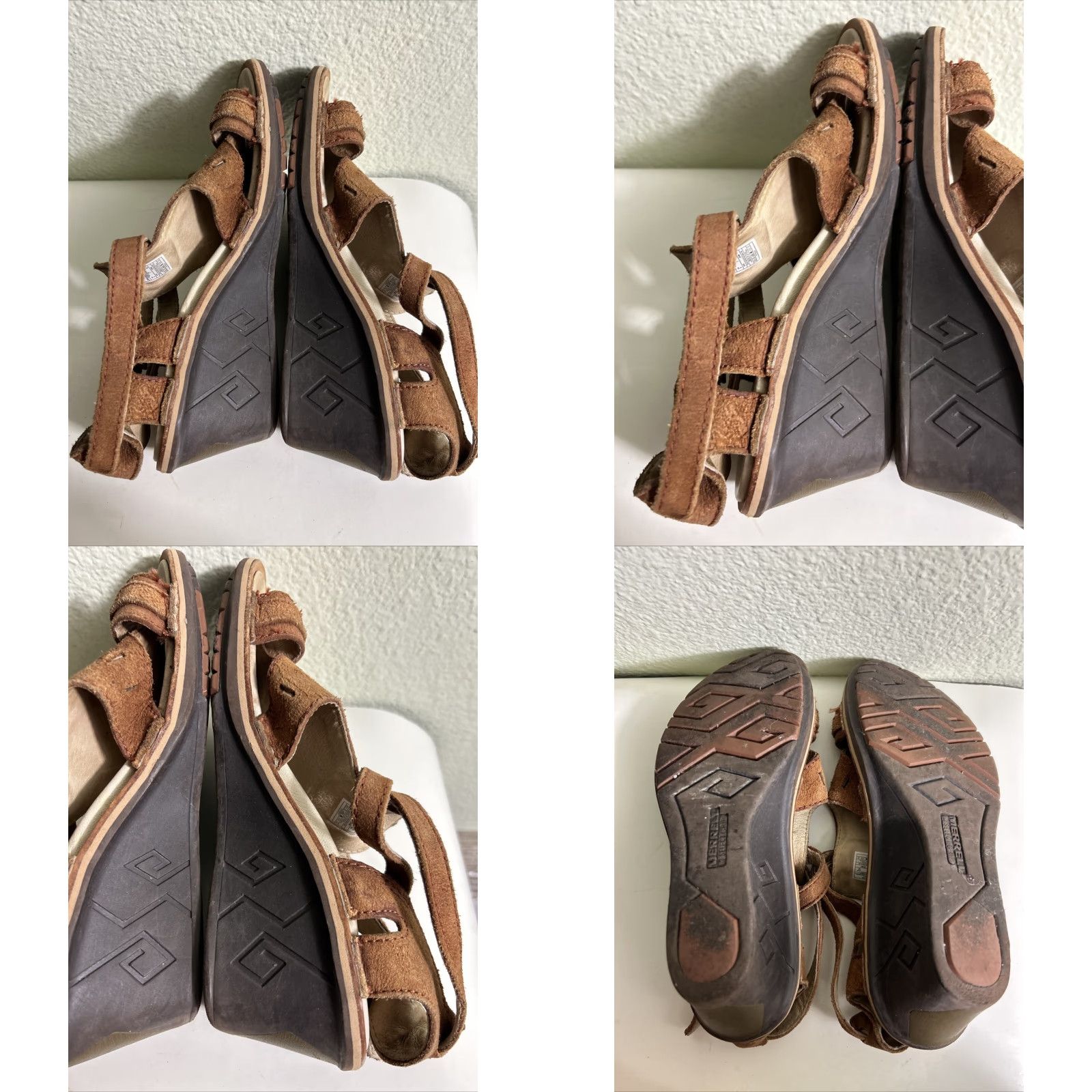 Merrell Merrell Sirah Sandals Prairie Brown Slingback Wedge Womens 9 Leather Upper Rubber Outsole Adjustable Strap/Embroidered Accents Summer Outdoor Size US 9 / IT 39 - 9 Thumbnail