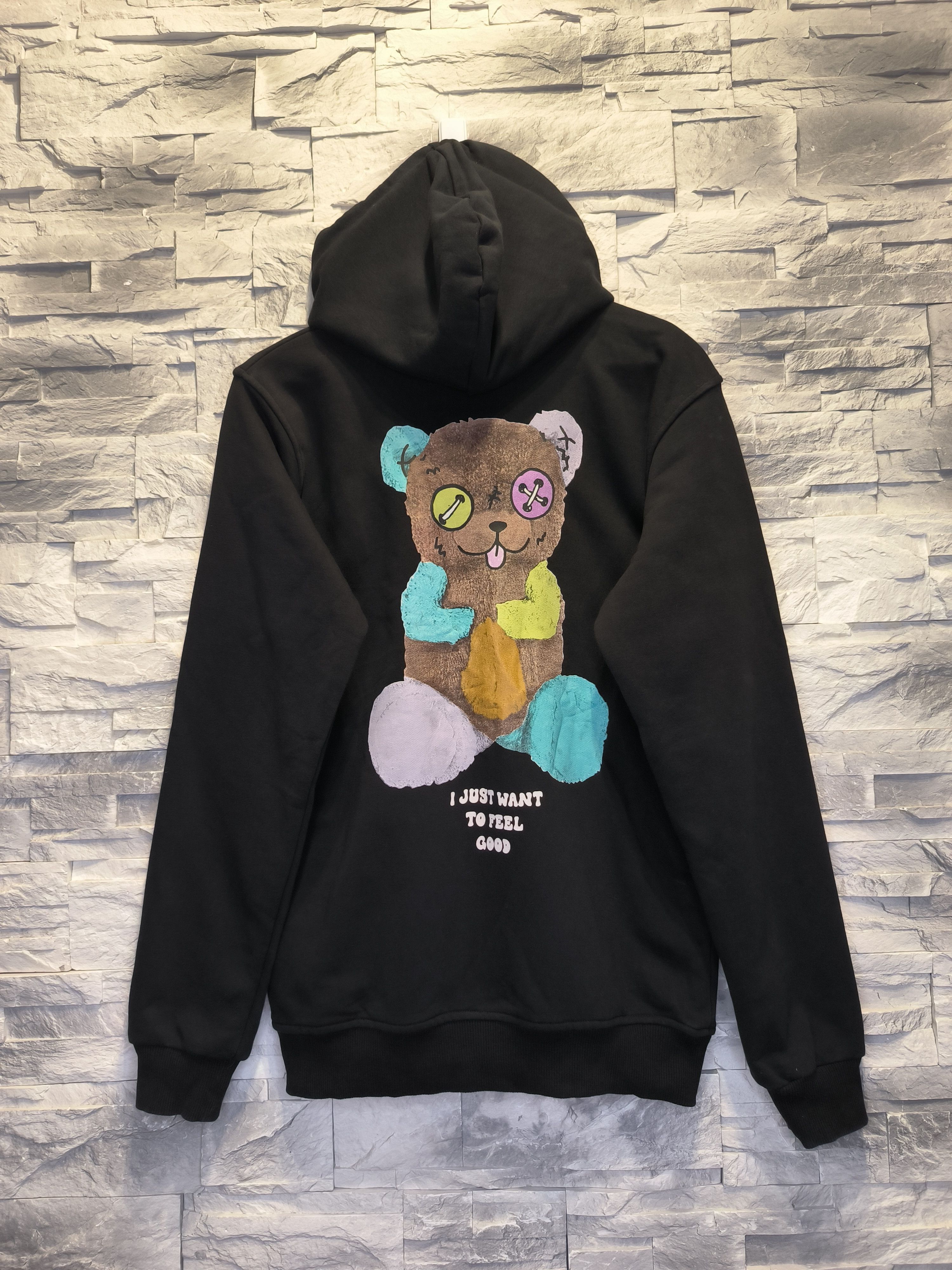 BARROW ベアープリントデザインフーディー パーカー Lサイズ 完売サイズ Barrow Barrow Hoodie Bear Black Want Feel Good Print Logo | Grailed