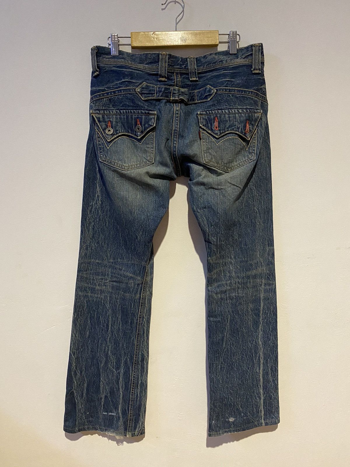 Edwin × If Six Was Nine × Kapital Edwin Rude Zero Distressed Wash Flared Denim Pants Size US 32 / EU 48 - 7 Thumbnail