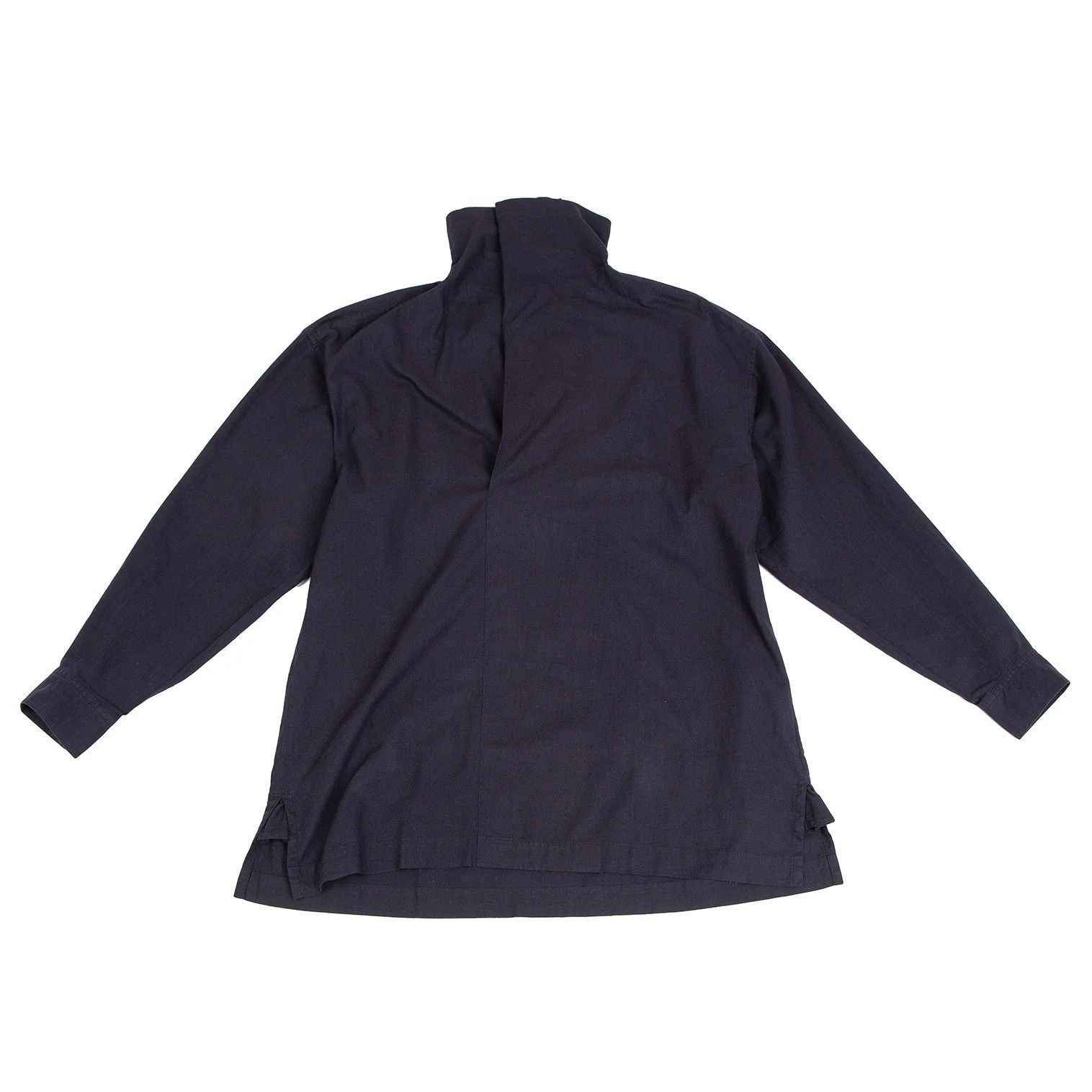 Issey Miyake Stand Neck Pullover Shirt in Navy, Size M Size US M / EU 48-50 / 2 - 1 Thumbnail
