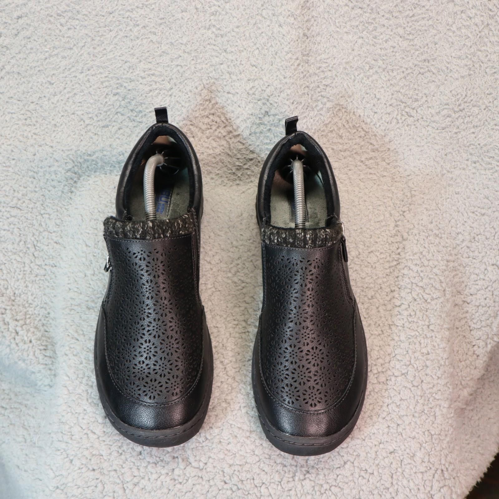 Designer JBU Cranberry Black Womens Slip On Shoes 12W Memory Foam Zip Size US 12 / IT 42 - 3 Thumbnail