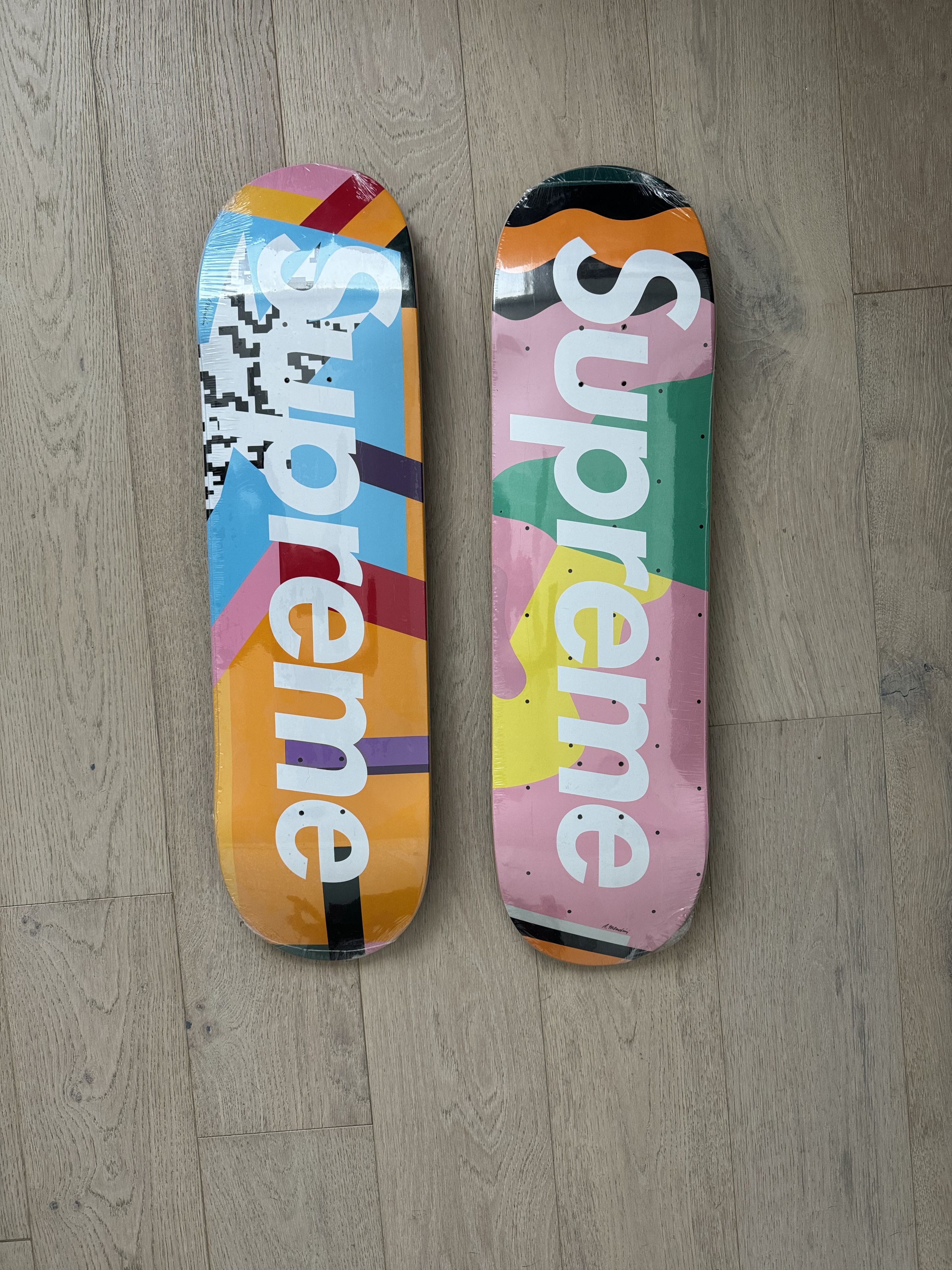 image of Supreme Medini Skateboard Deck Set, Pink And Blue, Men's