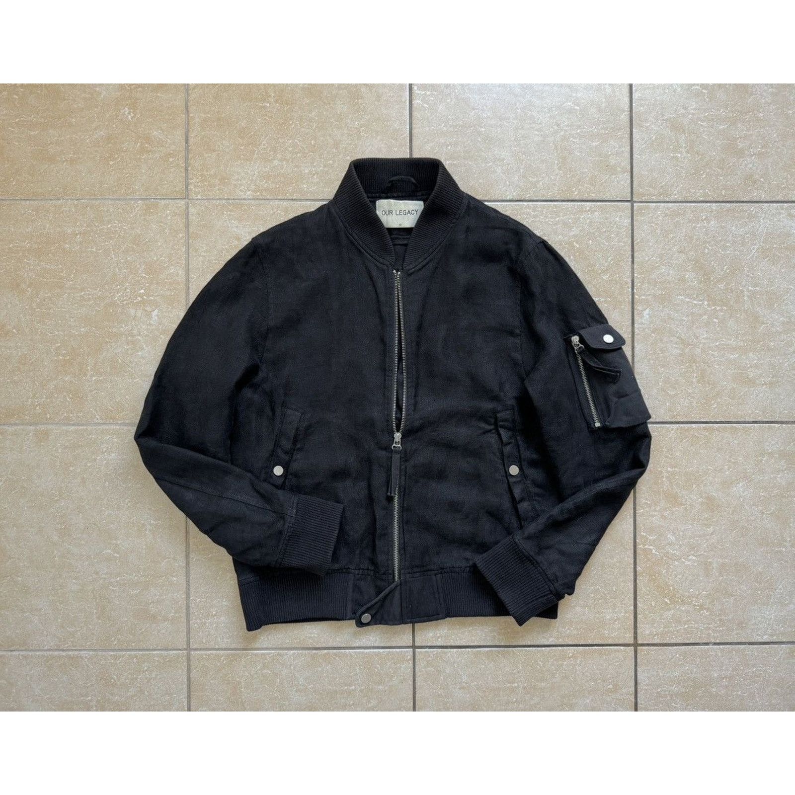 Our Legacy Vintage Our Legacy SS14 Black Flower Linen Bomber Jacket Size US S / EU 44-46 / 1 - 2 Thumbnail