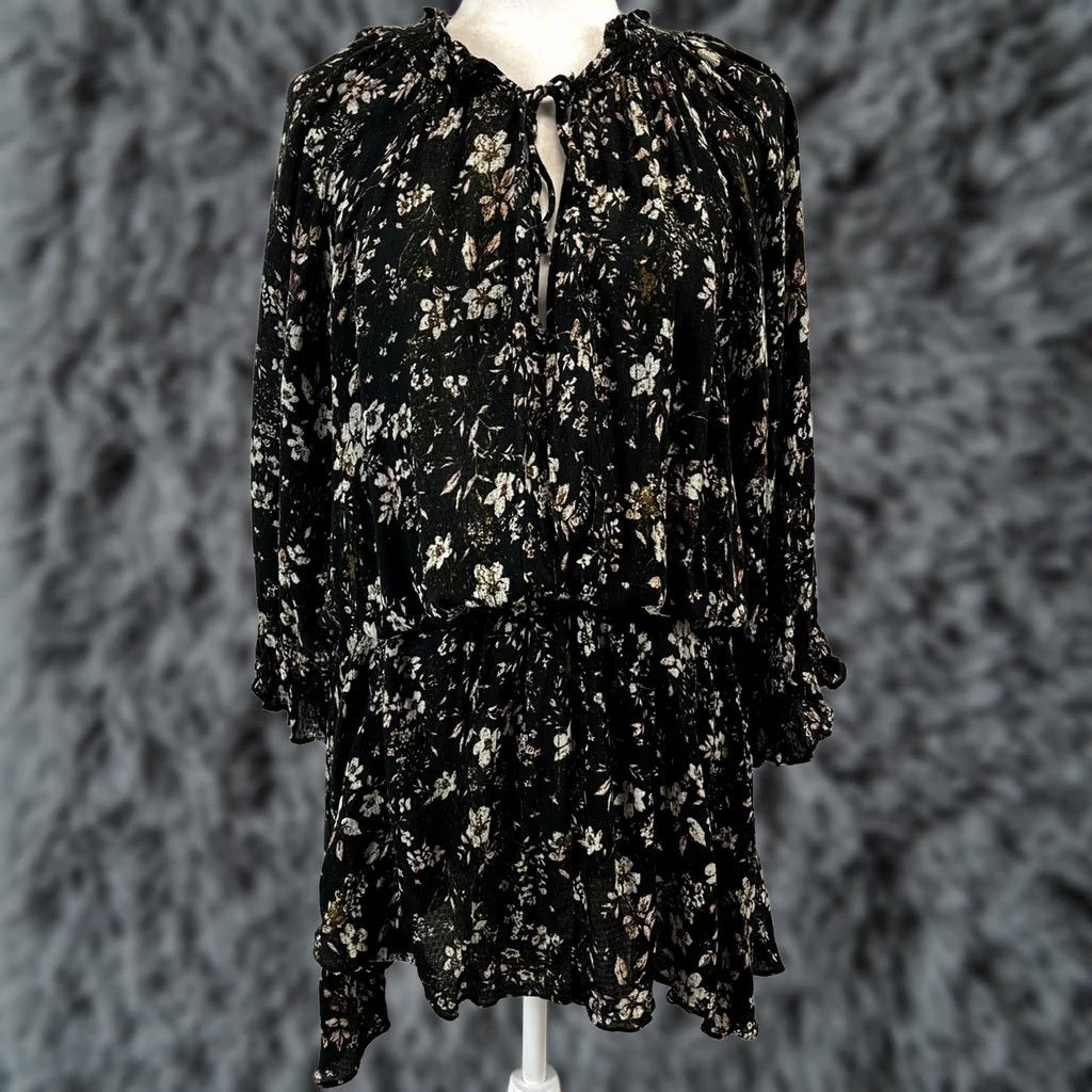 Zara Zara Black & White Polka Dot Long Sleeve Mini Dress Medium | Grailed
