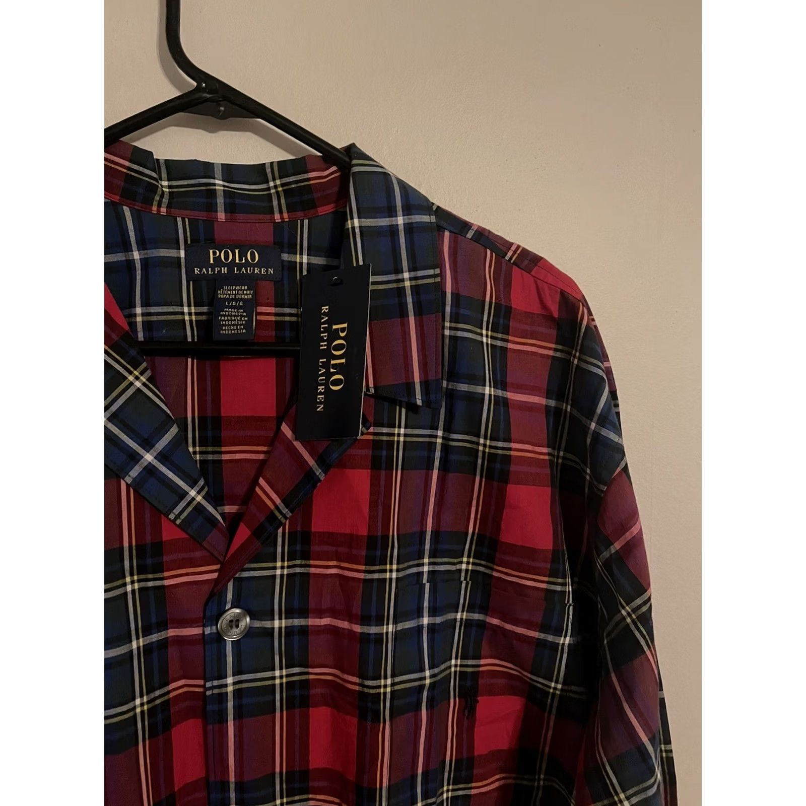 Polo Ralph Lauren Polo Ralph Lauren Men's L Multicolor Tartan Plaid Pajama Sleepwear Shirt Size US L / EU 52-54 / 3 - 2 Thumbnail