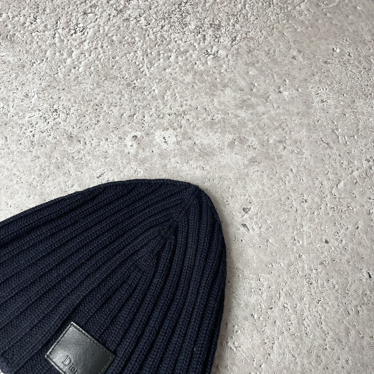 Dior DIOR HOMME Leather Patch Logo Stretched Wool Beanie Hat Size ONE SIZE - 8 Thumbnail