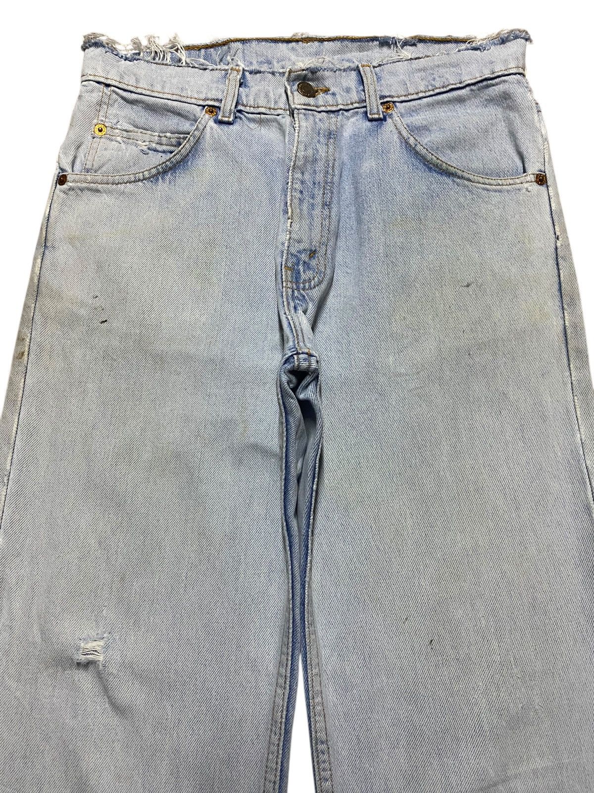 Levi's Vintage Clothing Vtg Levis 501 Orange Tab Light Wash Distressed Loose Jeans Size US 30 / EU 46 - 3 Thumbnail