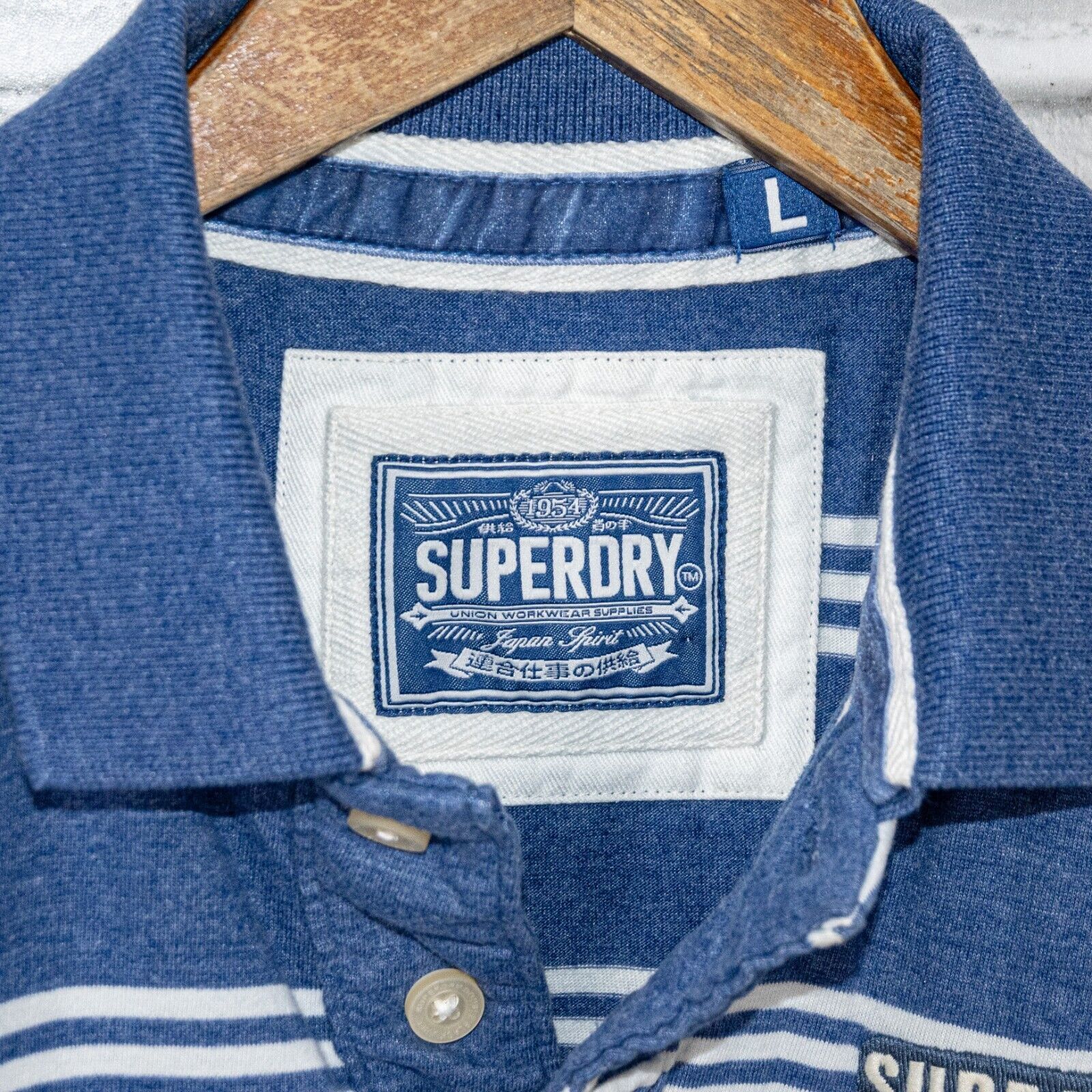 Superdry SUPERDRY Men's Short Sleeve Rugby Polo Shirt in Blue Cotton Size US L / EU 52-54 / 3 - 2 Thumbnail