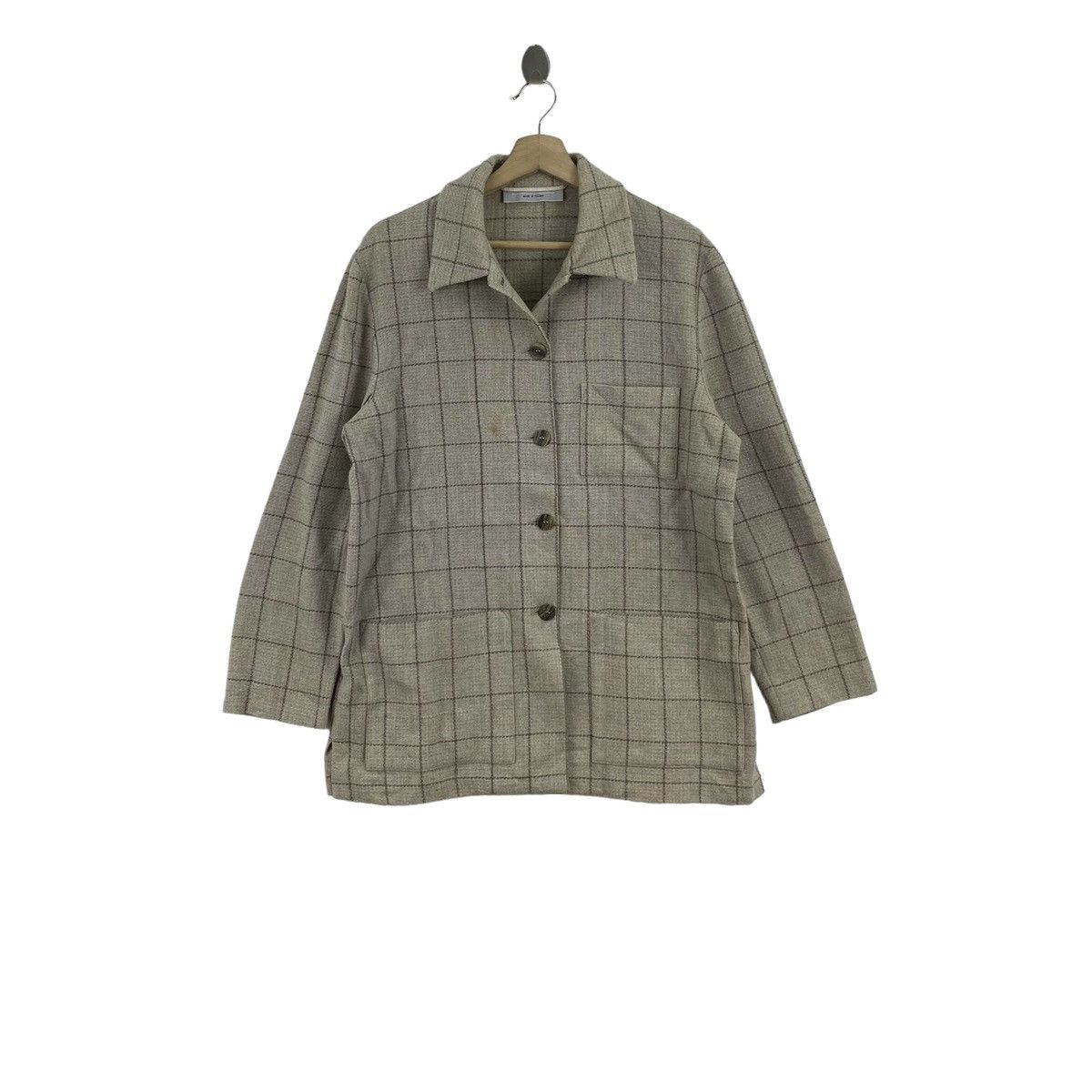 Other LES CHEMINS BLANCS France Brand Check Tartan Multi Pocket Size US L / EU 52-54 / 3 - 1 Thumbnail