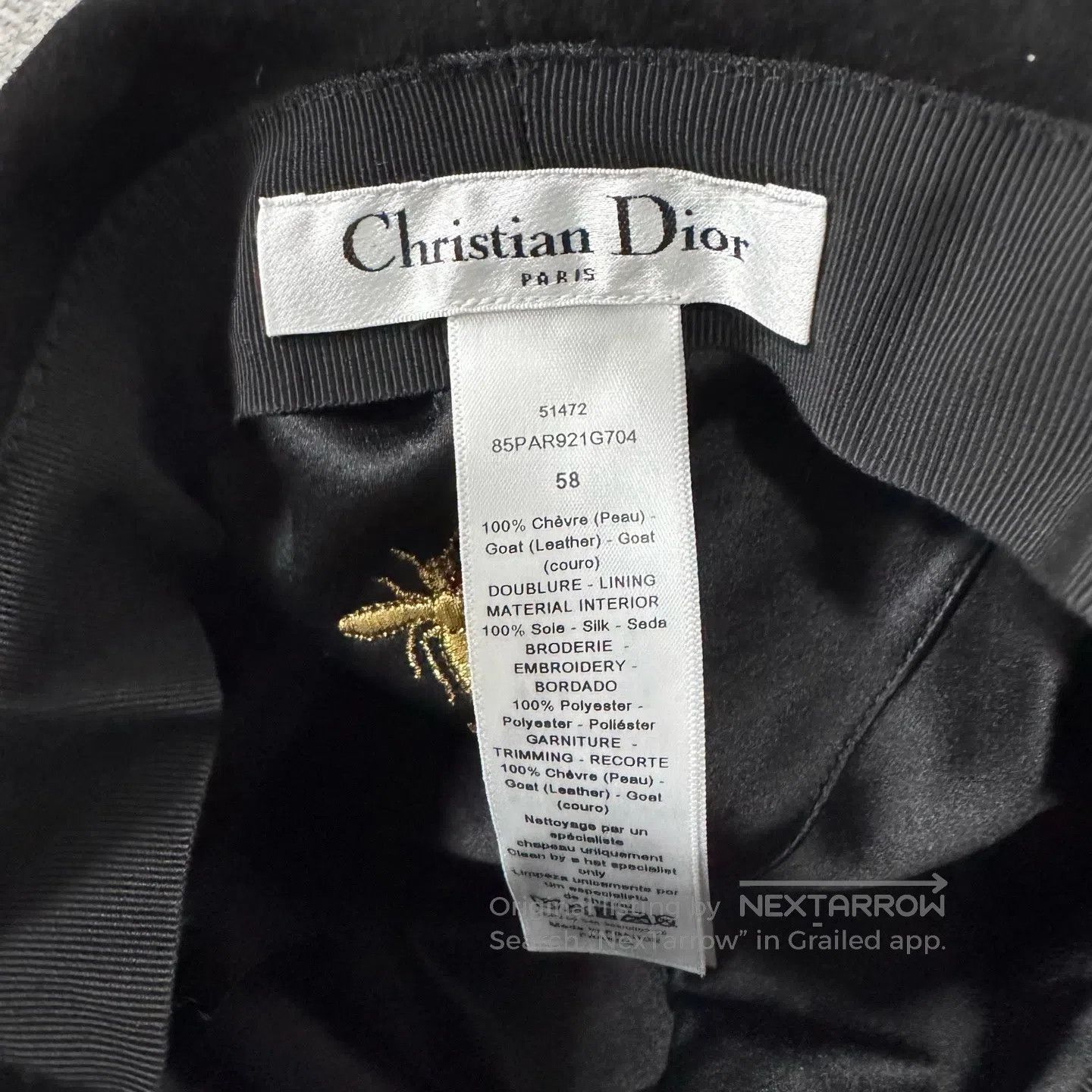 Dior Dior size 58 Golden letter logo; sheepskin material; newsbo Size ONE SIZE - 6 Thumbnail