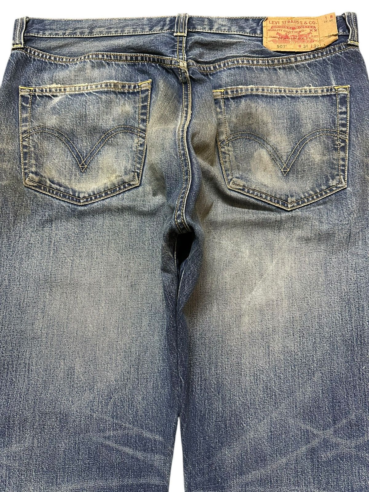 Levi's Vintage Levis 501 Mud Faded Wash Style Loose Jeans Size US 34 / EU 50 - 5 Thumbnail
