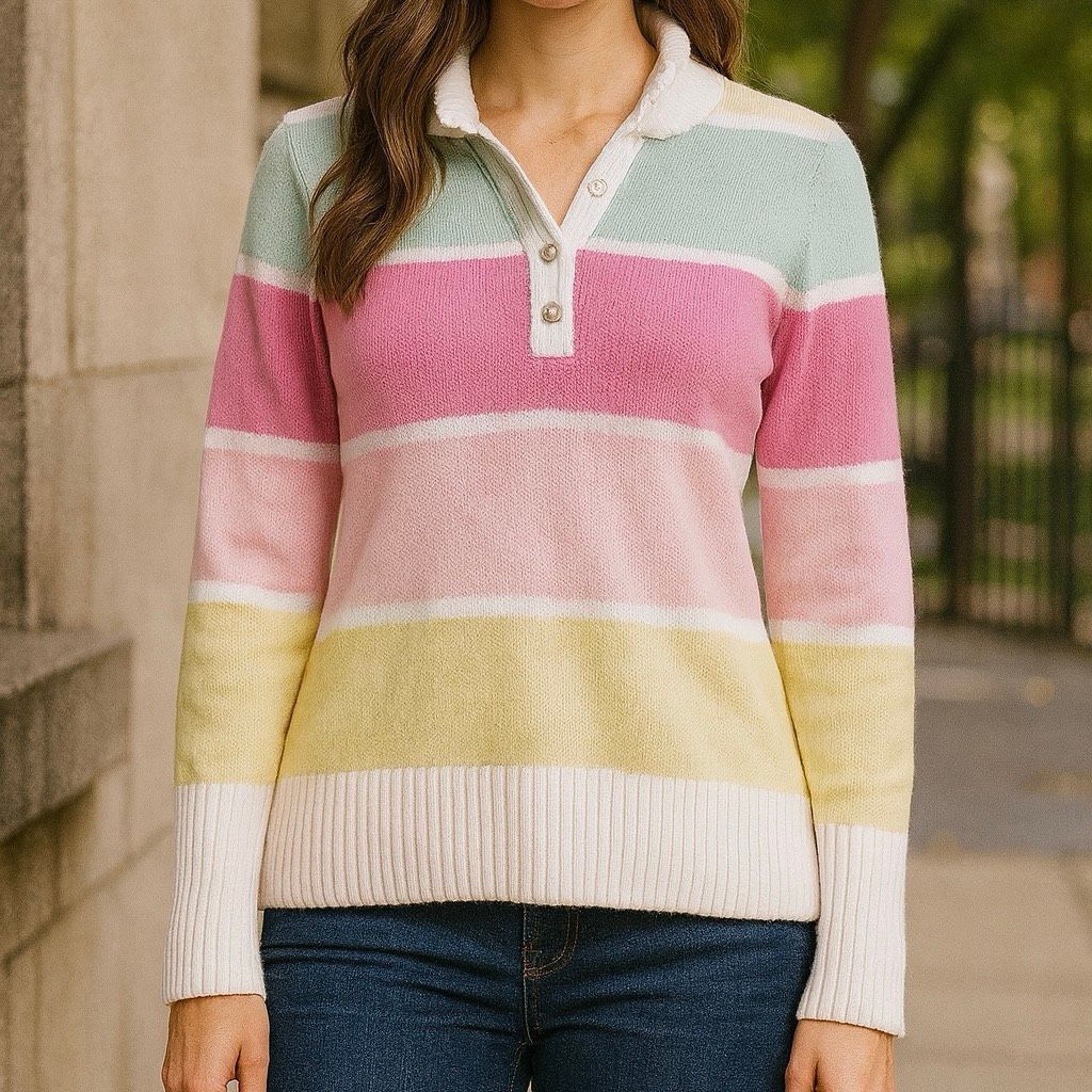 Other Together Pastel Stripe Cotton Sweater S Size S / US 4 / IT 40 - 3 Thumbnail
