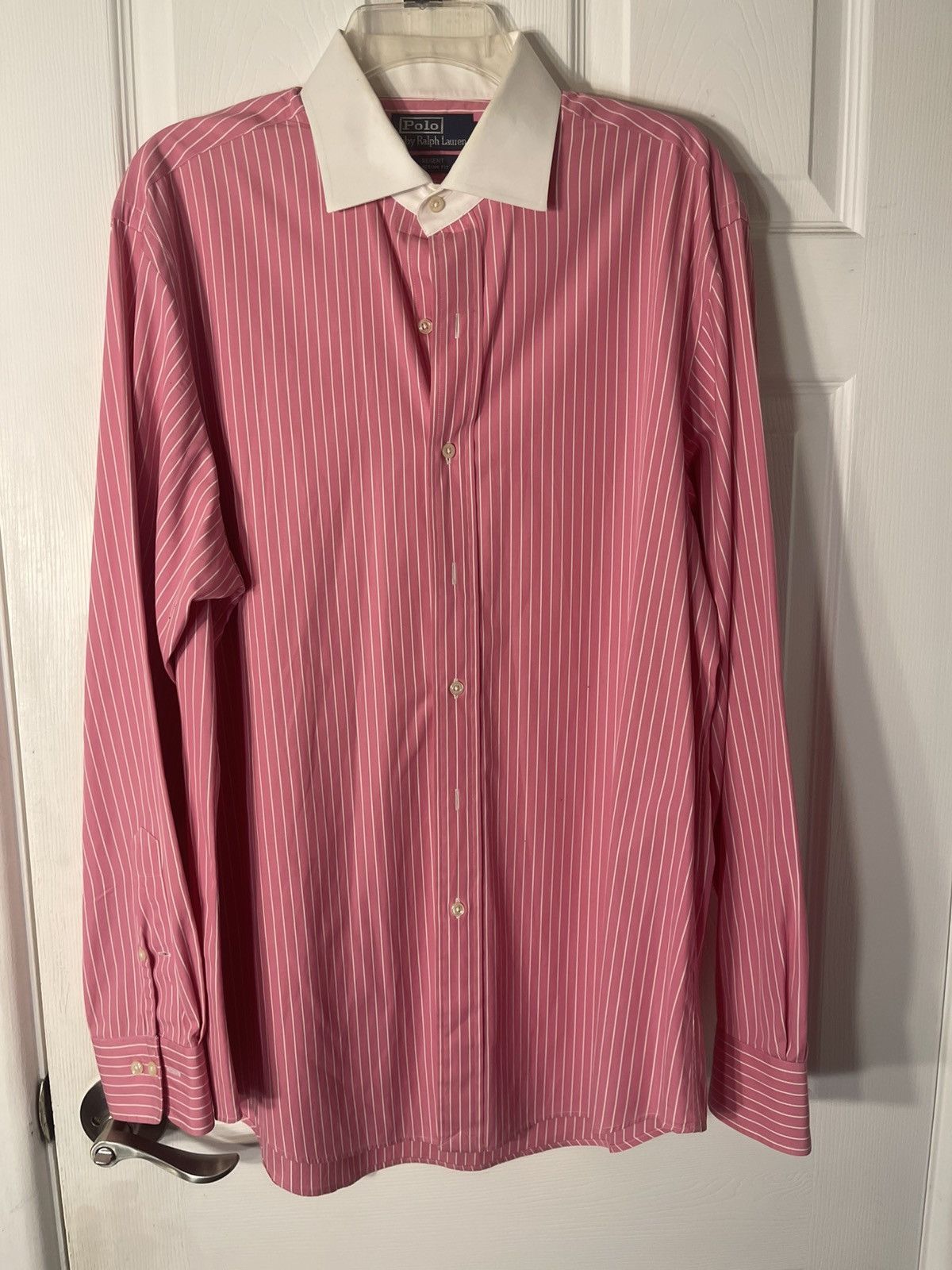 Polo Ralph Lauren Polo Ralph Lauren Regent Custom Fit Striped Shirt Pink Size US L / EU 52-54 / 3 - 1 Thumbnail
