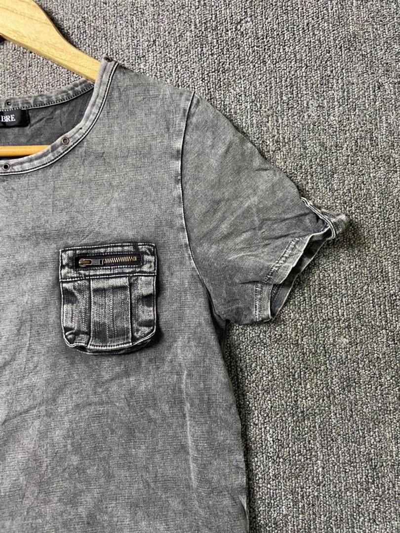 Japanese Brand Plus Libre Distressed Acid Wash Cargo Tshirt (201) Size US M / EU 48-50 / 2 - 6 Thumbnail