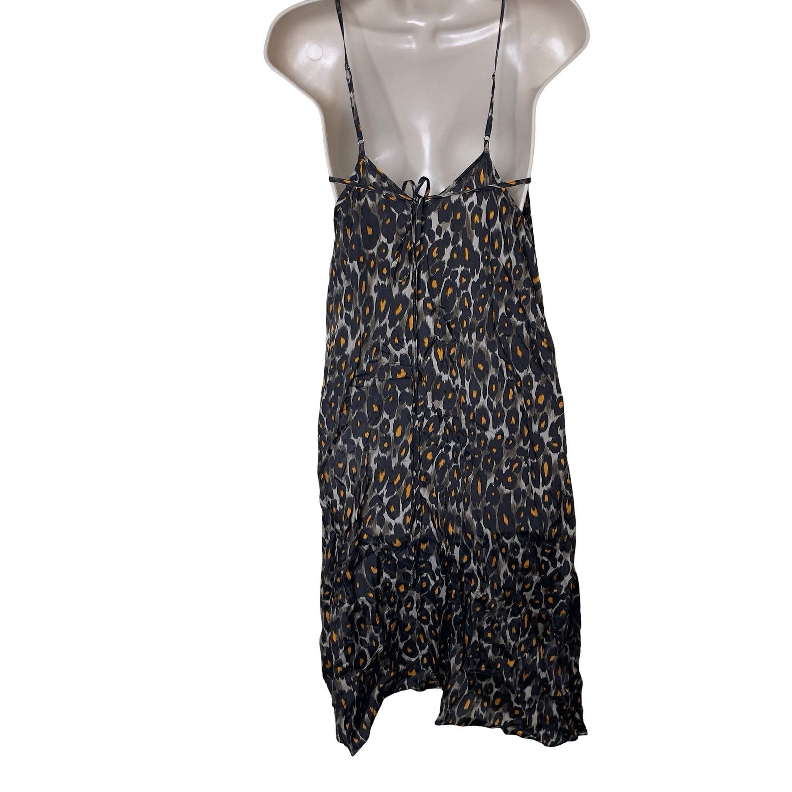 R13 R13 MIDI SLIP DRESS WITH BACK TIE In Leopard sz S Size S / US 4 / IT 40 - 3 Thumbnail