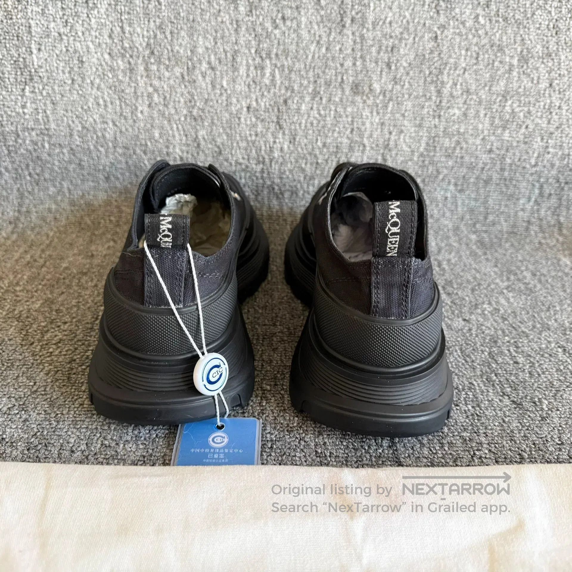 Alexander McQueen Alexander McQueen Platform Black Canvas Shoes. Size US 6 / IT 36 - 4 Thumbnail