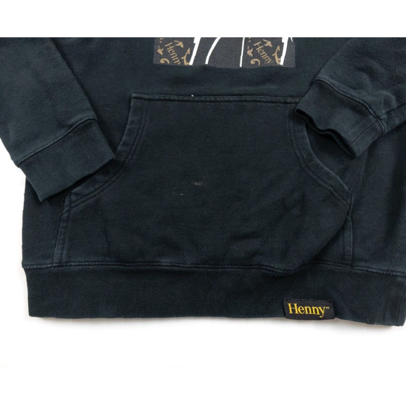 Vintage VINTAGE Henny Mens Sweatshirt Shirt Hooded Pullover Black Small Cotton-Poly Fleece Logo Fall Winter All Seasons Mens Size US S / EU 44-46 / 1 - 4 Thumbnail