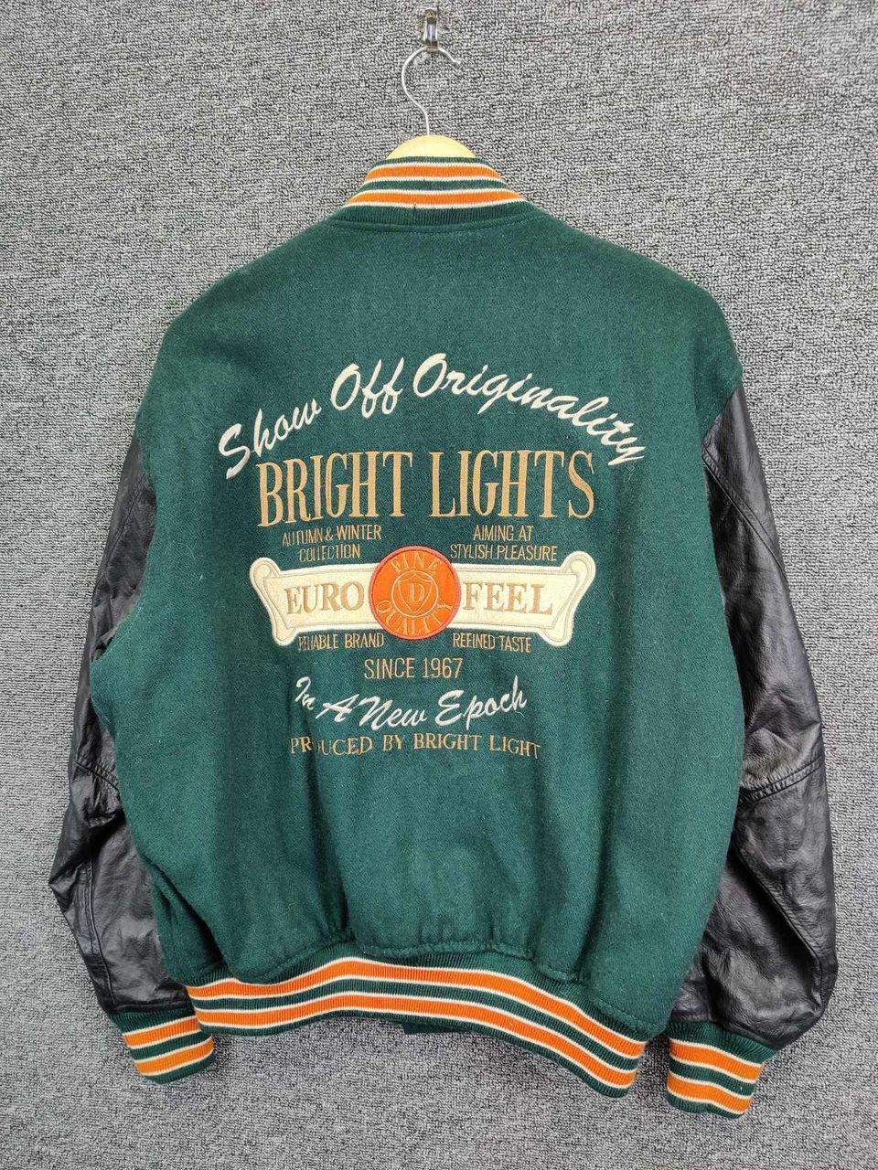 Japanese Brand Vintage 90s Bright Light Wool Varsity Leather Jacket Size US M / EU 48-50 / 2 - 2 Thumbnail