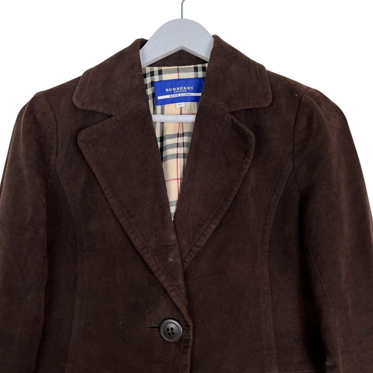 Burberry 🔥 BURBERRY MOLESKIN NOVA CHECK JACKET Size XS / US 0-2 / IT 36-38 - 3 Thumbnail