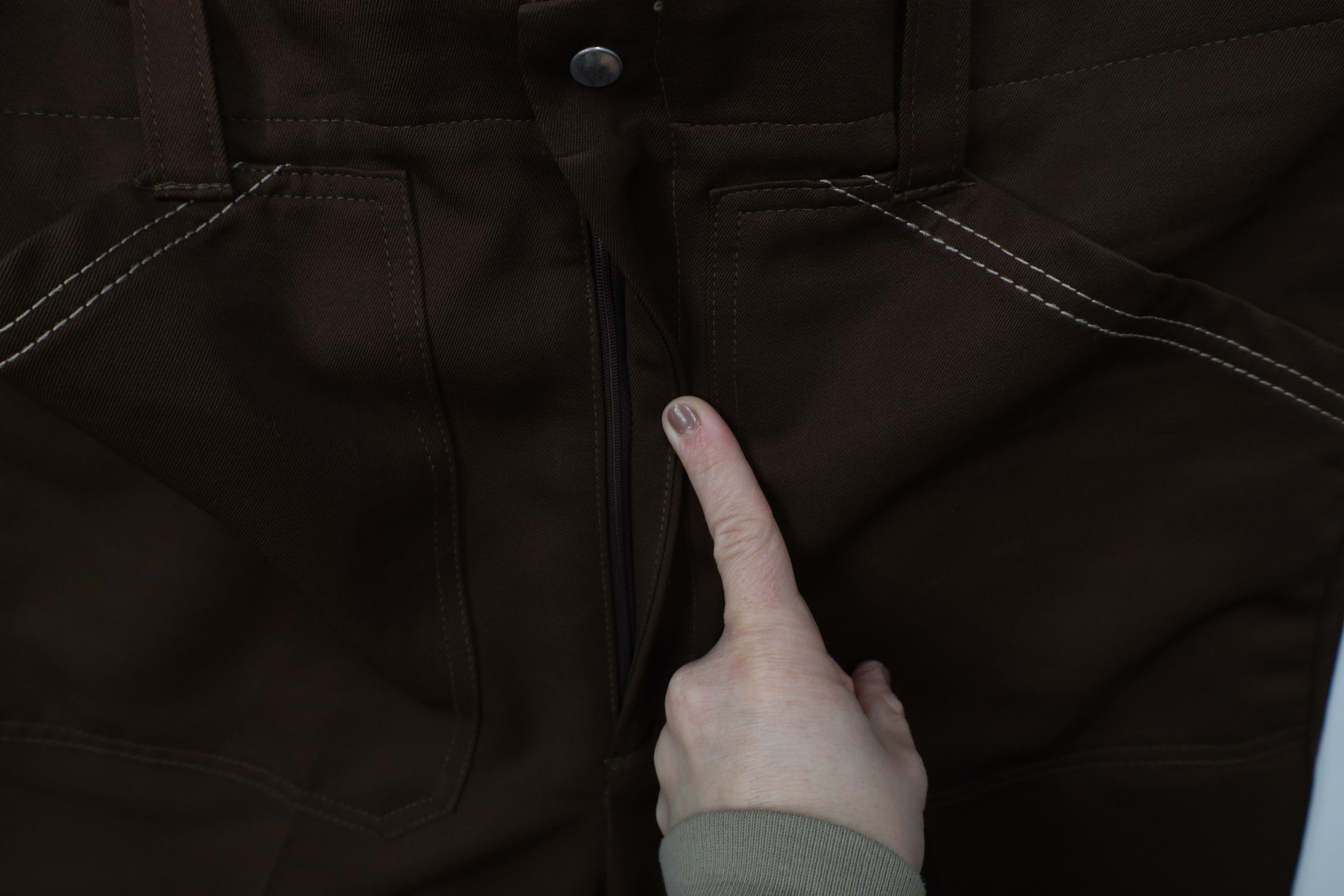 Vintage Vintage 70s Streetwear Flared Wide Leg Chino Pants USA Brown Size US 34 / EU 50 - 5 Thumbnail