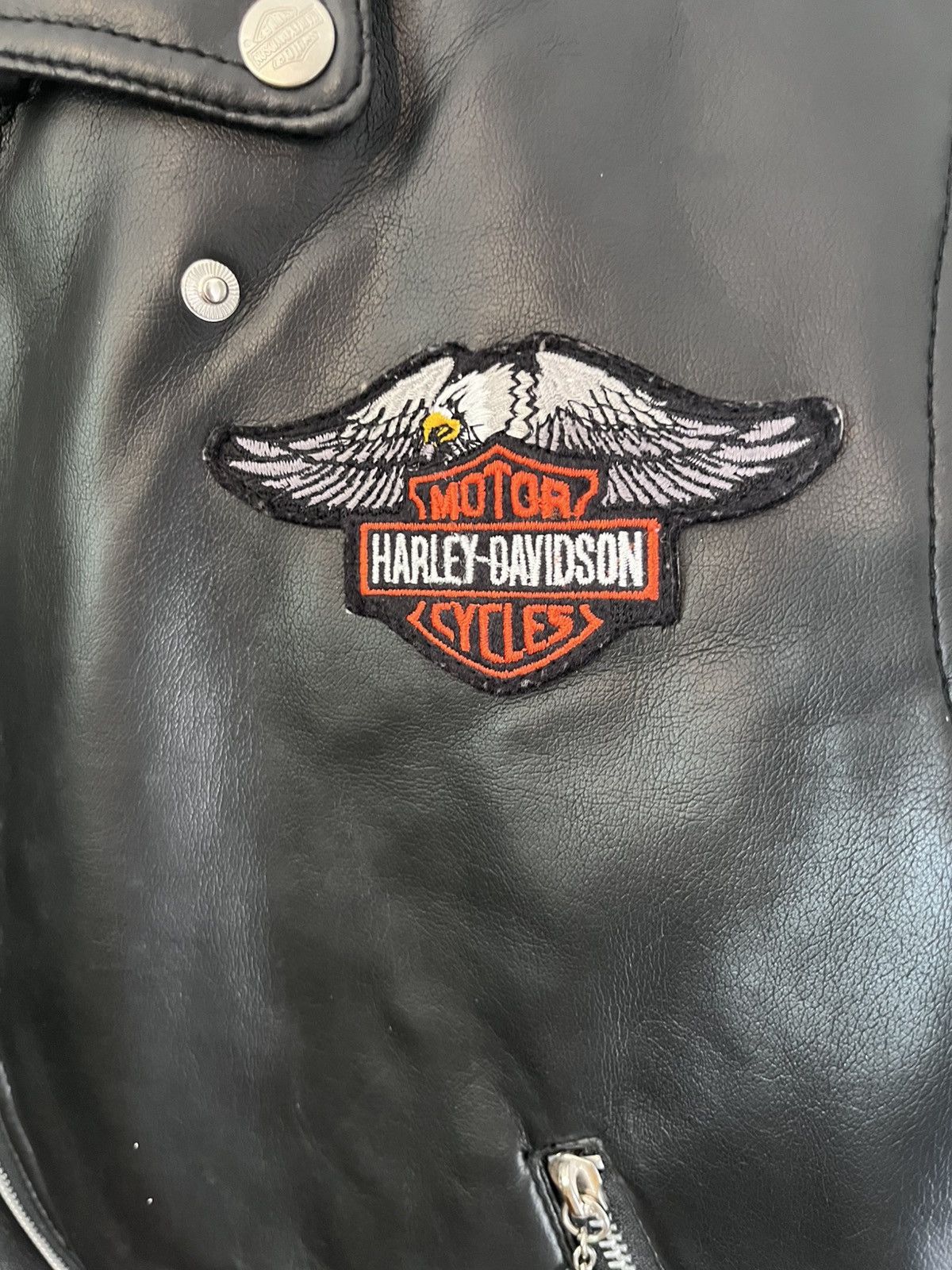 Harley Davidson L Black leather Harley Davidson biker jacket Size US L / EU 52-54 / 3 - 5 Thumbnail