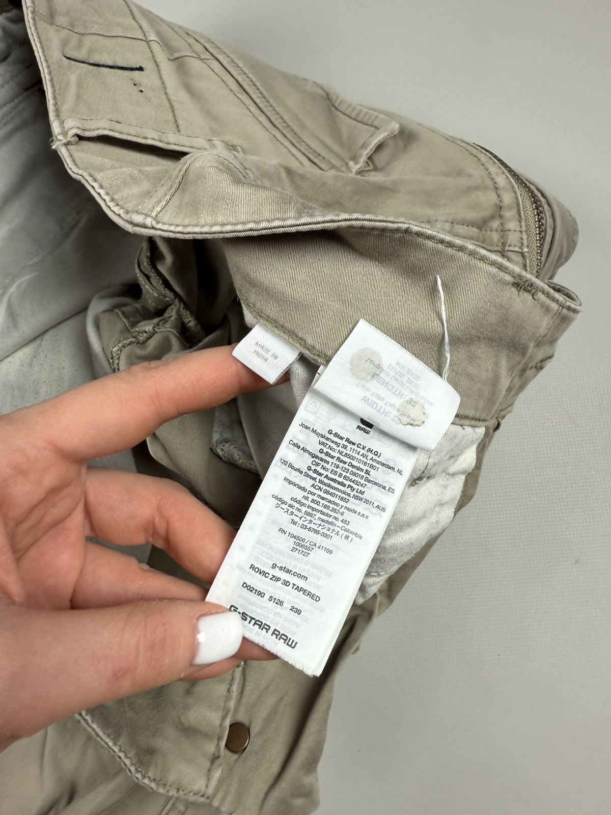 Designer G Star Raw Rovic Zip 3D Tapered Cargo Pants Trousers Size US 29 - 15 Thumbnail