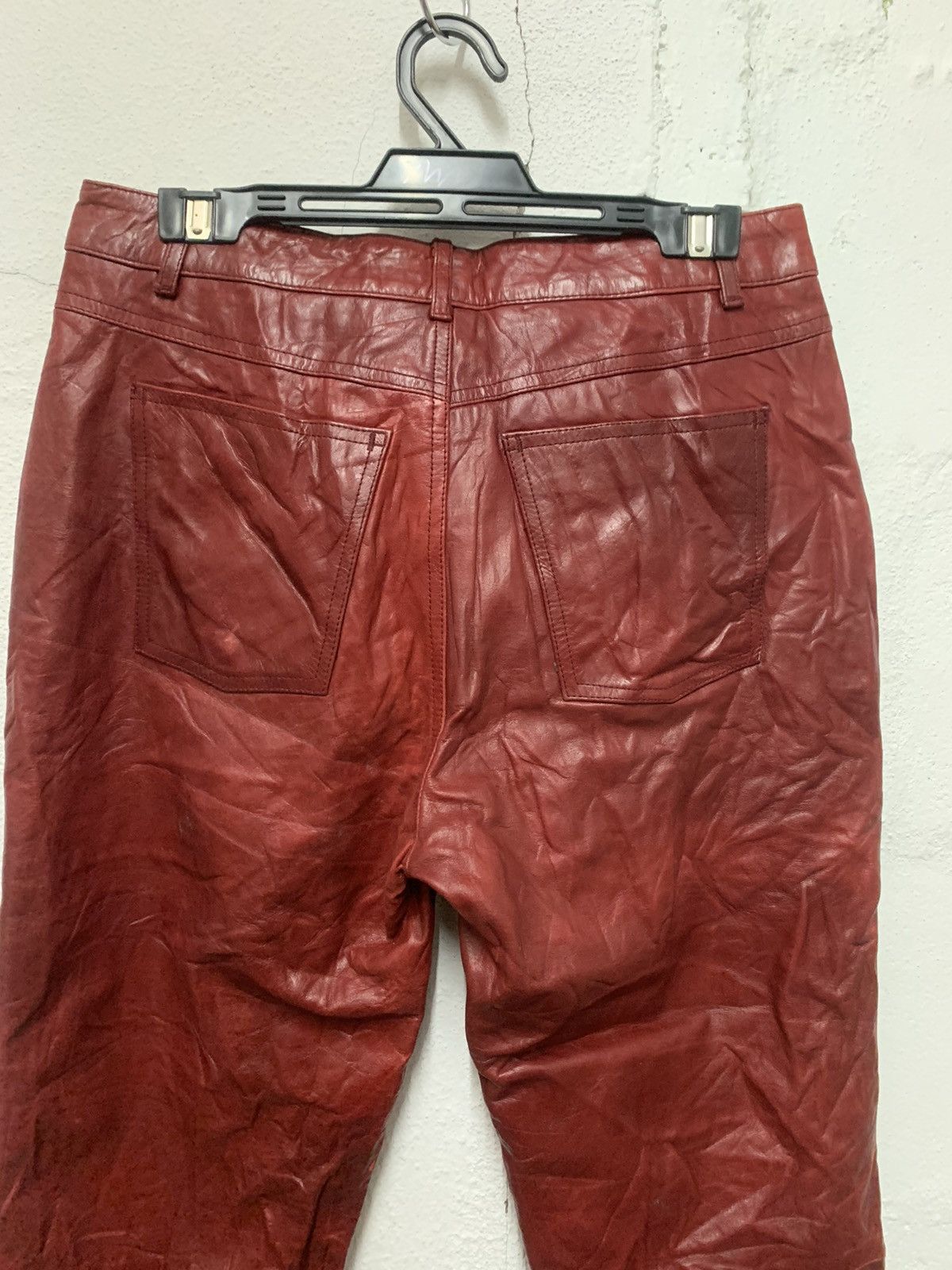 Japanese Brand × Leather × Vintage Vintage Right On Real Leather Pants ‘cowhide’ Size US 30 / EU 46 - 4 Thumbnail