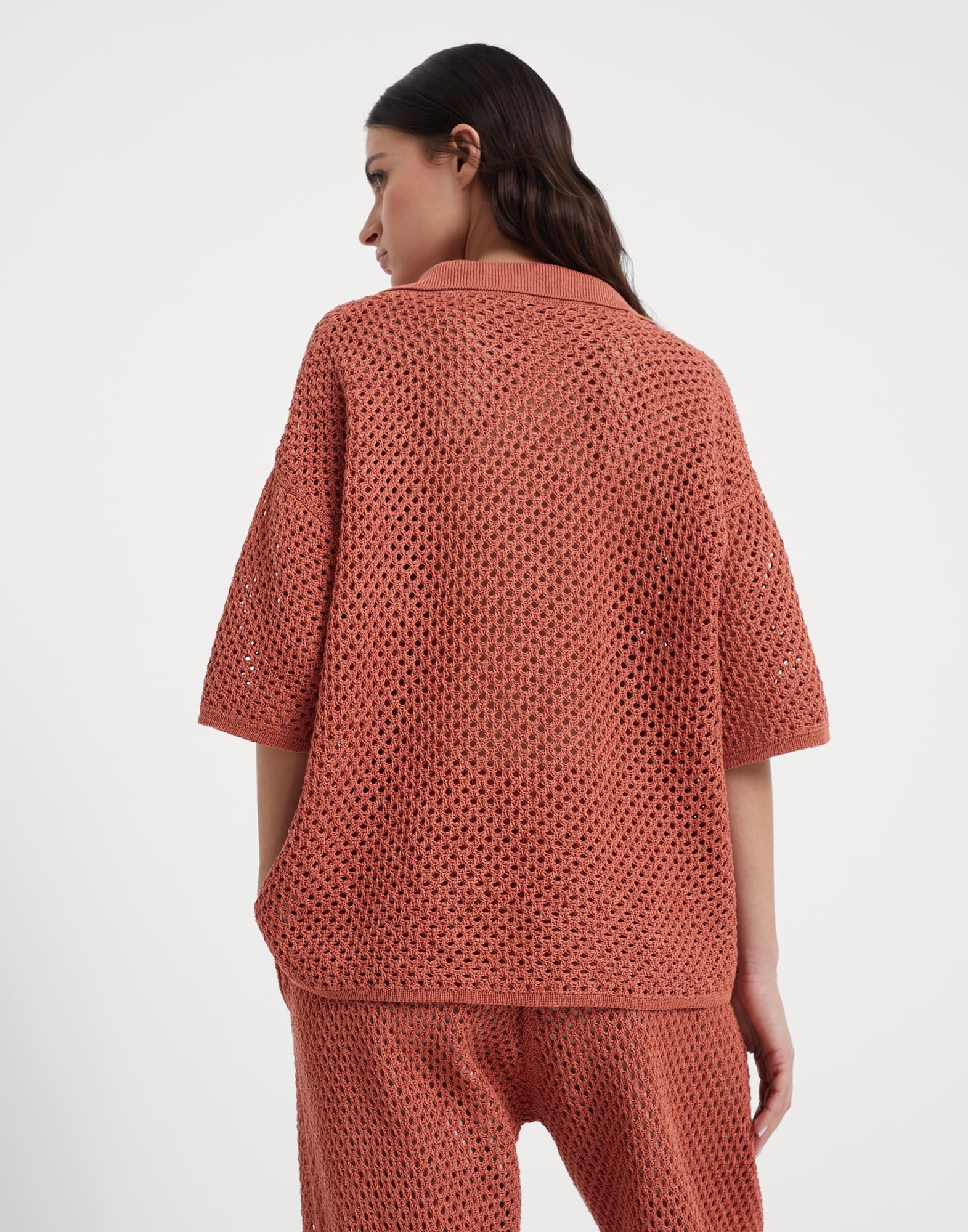 Brunello Cucinelli o1y0825 Polo Sweater in Rust Size M / US 6-8 / IT 42-44 - 4 Thumbnail