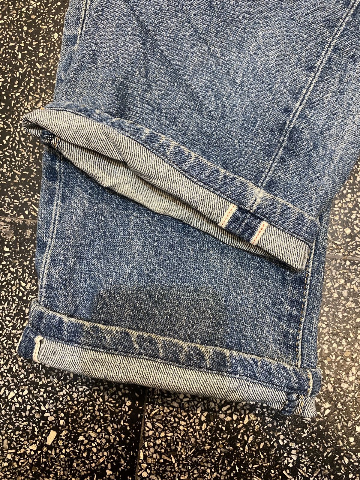 Levi's × Levi's Vintage Clothing 90s Levis 502XX Big E Selvedge Red Line Jeans Blue Washed Size US 27 - 3 Thumbnail