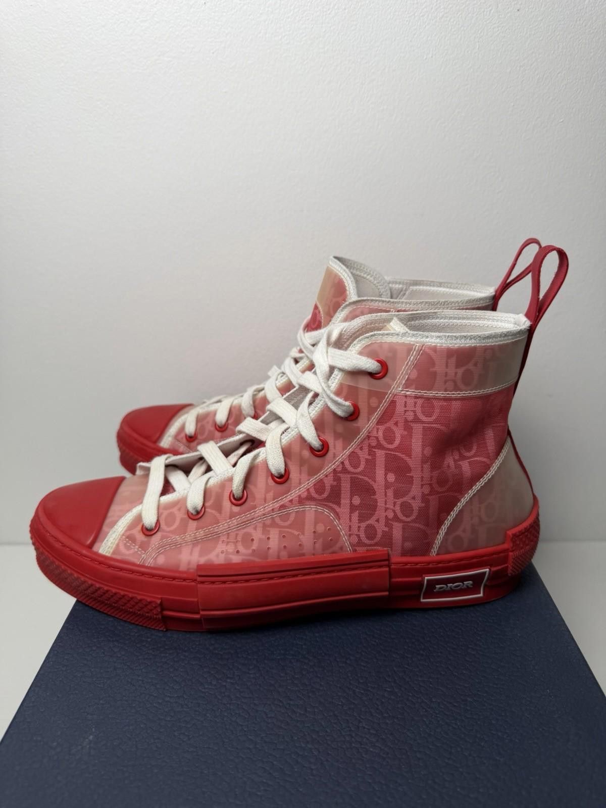 Dior Dior B23 High Top Sneakers Red Dior Oblique Men’s EU 41 Size US 8 / EU 41 - 3 Thumbnail