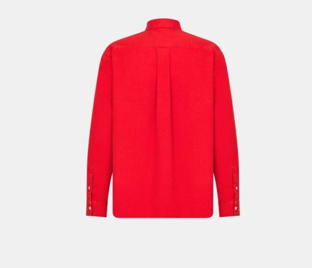 Dior o1w1db11124 Cotton Twill Shirt in Red Size US M / EU 48-50 / 2 - 2 Thumbnail