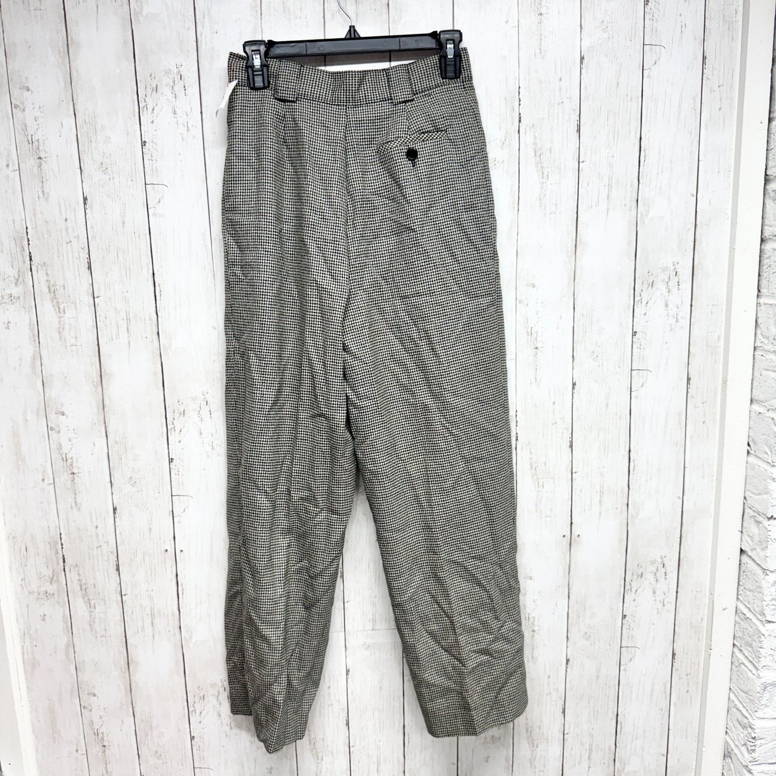 Vintage Vintage Giorgio Sant' Angelo Trousers Houndstooth Pure Wool Size 28" / US 6 / IT 42 - 6 Thumbnail