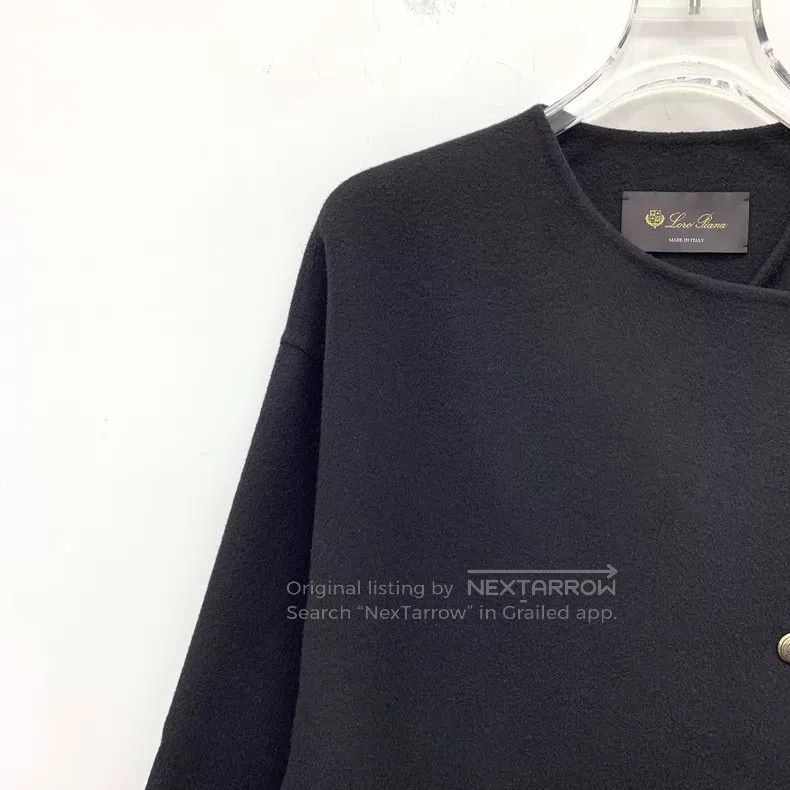 Loro Piana Loro Piana Black Cashmere Crewneck Single-Breasted Long Sl Size 4XL / US 24-26 - 3 Thumbnail