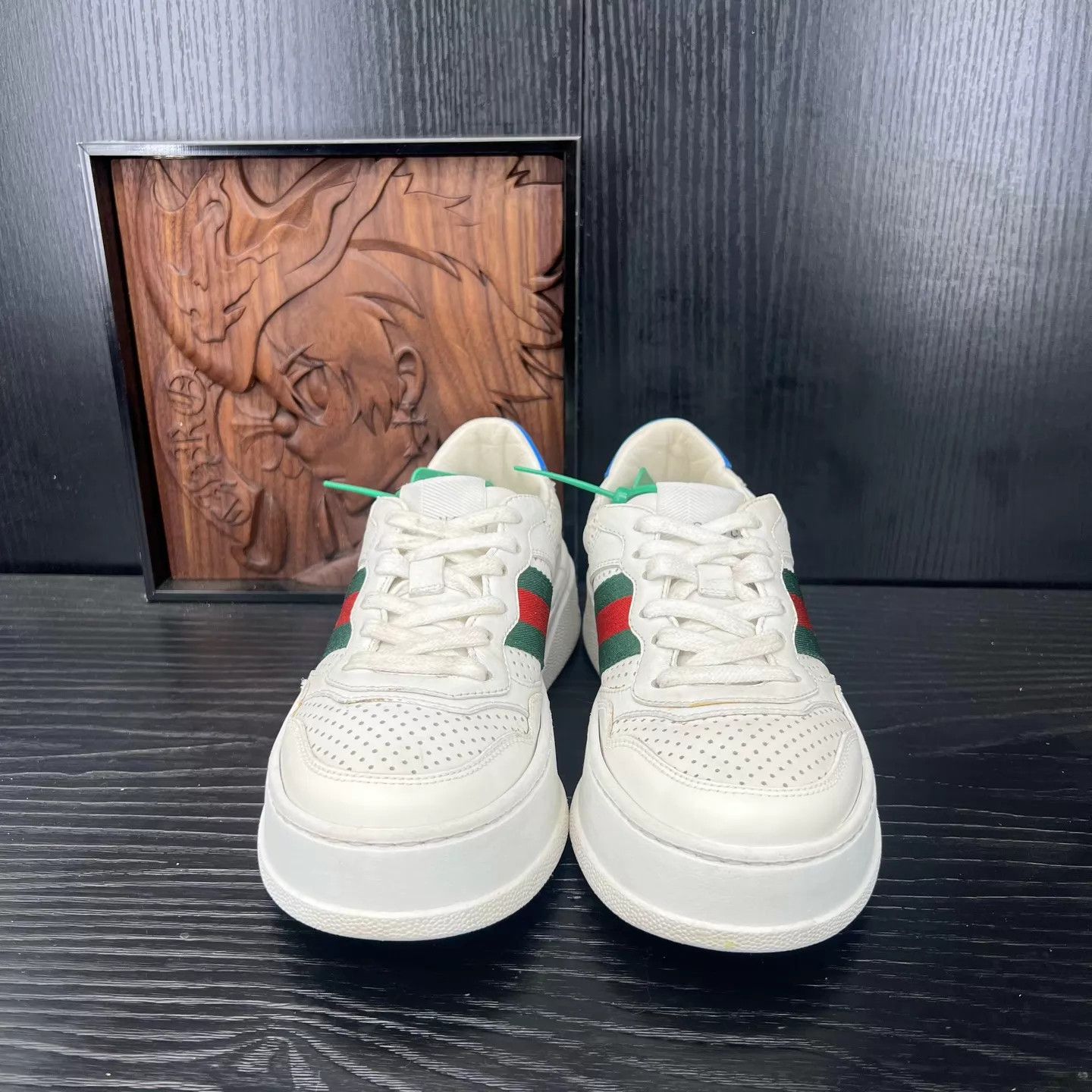 Gucci Gucci Women's White Red Green Cookie Sneaker Size US 4.5 / IT 34.5 - 4 Thumbnail
