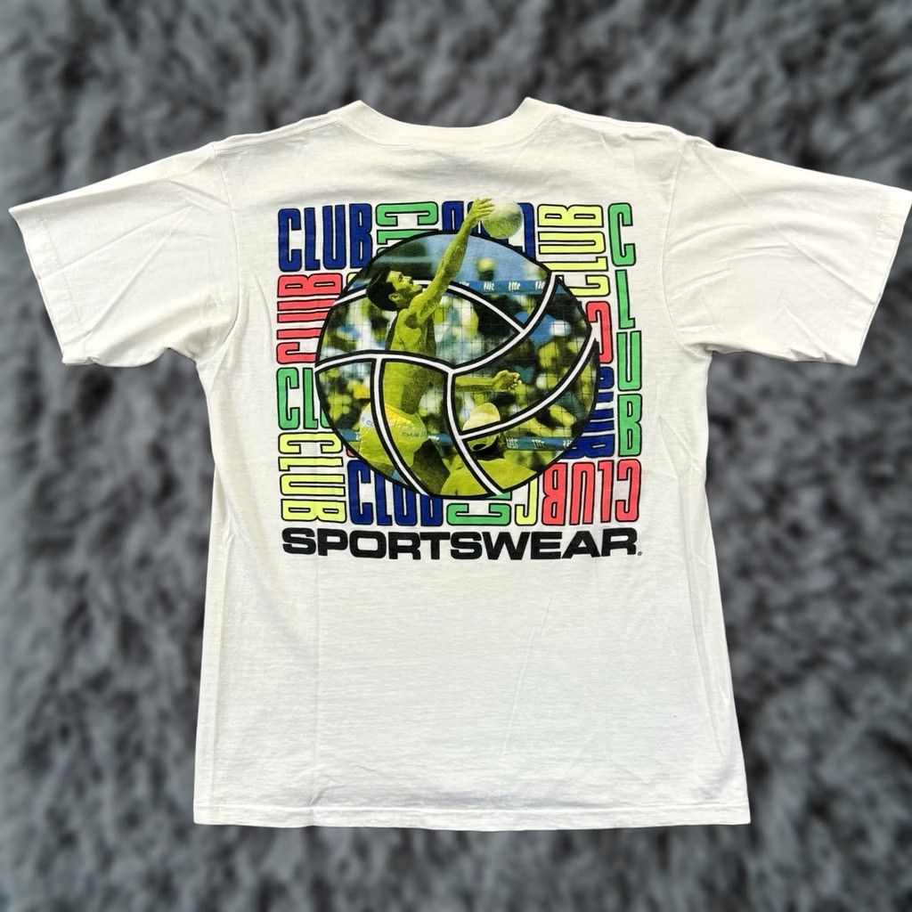 Vintage VINTAGE Club Sportswear Shirt Large White Beach Volleyball 90s Short Sleeve Mens Size US XL / EU 56 / 4 - 1 Thumbnail