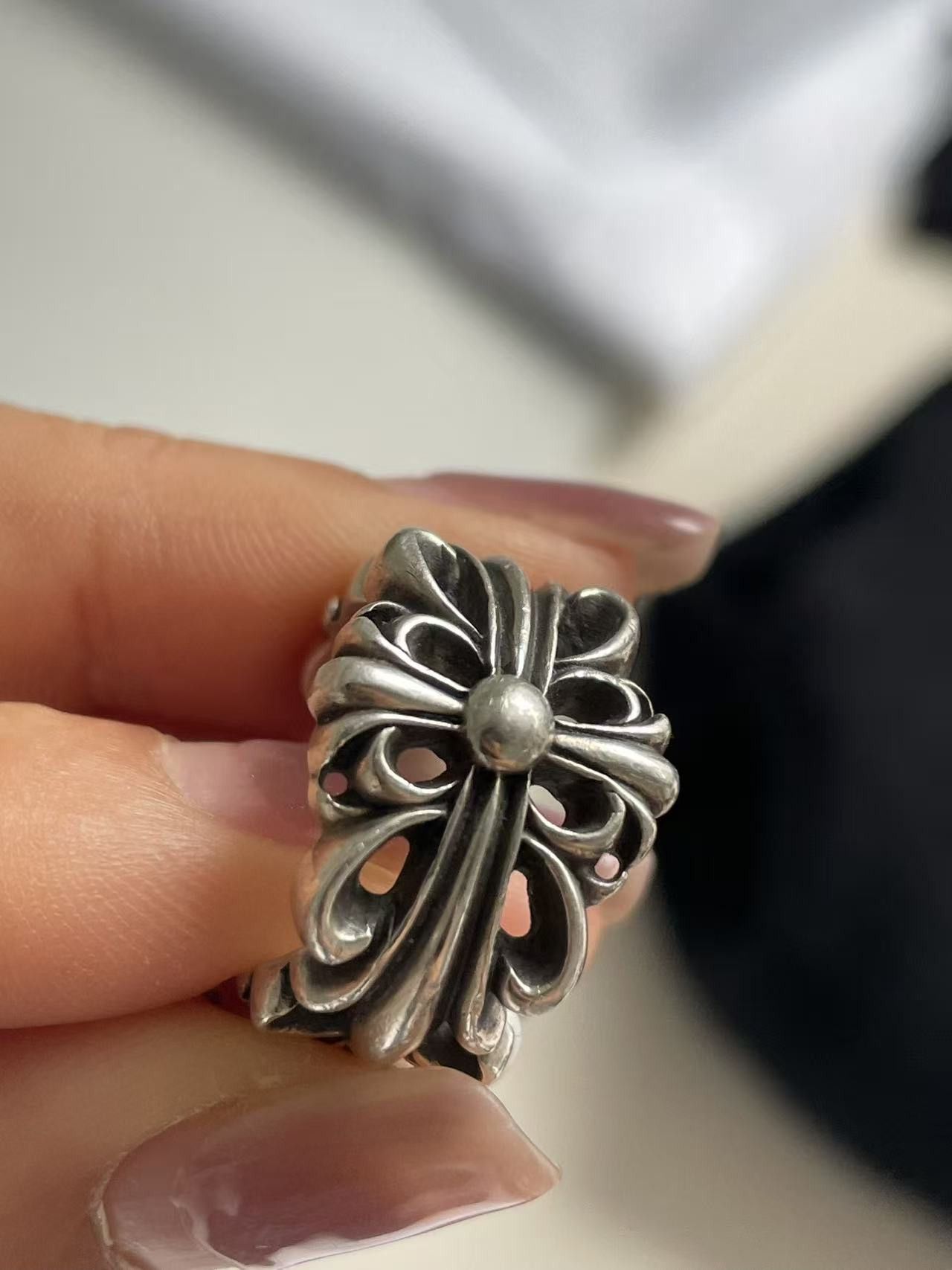 Chrome Hearts Chrome Hearts Silver Floral Cross Ring Size ONE SIZE - 13 Thumbnail
