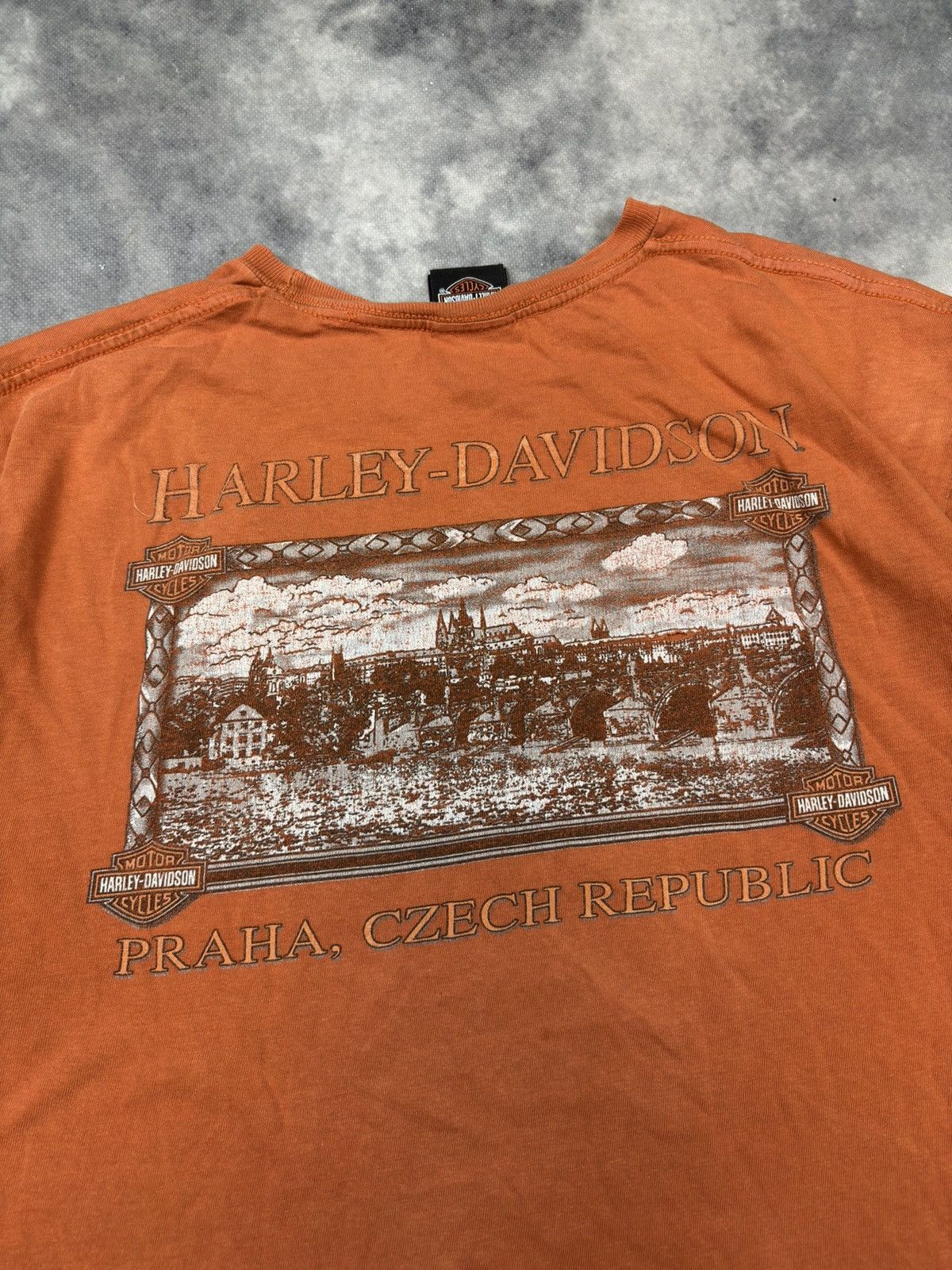Harley Davidson × Vintage Vintage Harley Davidson T shirt DISTRESSED Streetwear USA Size US XL / EU 56 / 4 - 2 Thumbnail