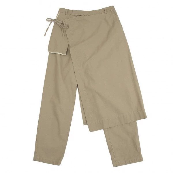 Yohji Yamamoto Yohji YamamotoKhaki Retro Fake Two-Piece Design Pants 2503- Size US 28 / EU 44 - 1 Thumbnail