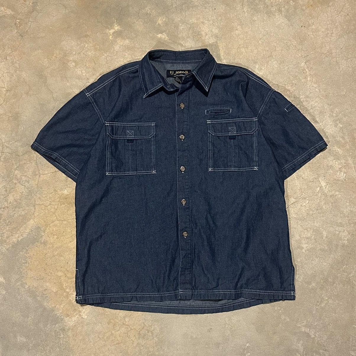 Southpole × Vintage Vintage 2000s PJ Jeans Stash Pocket Denim Button Up Shirt Size US XL / EU 56 / 4 - 1 Thumbnail